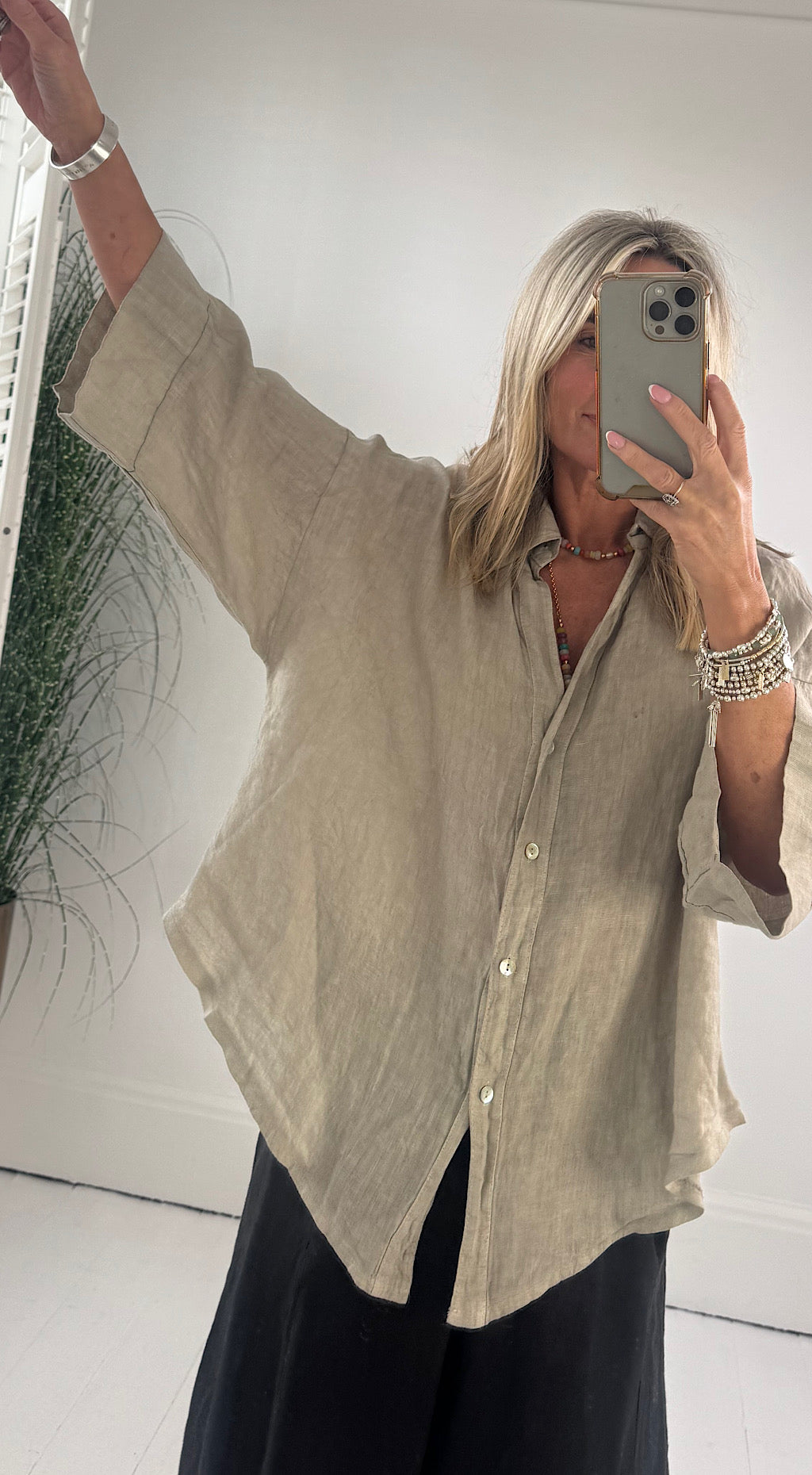 Linen shirt mocha