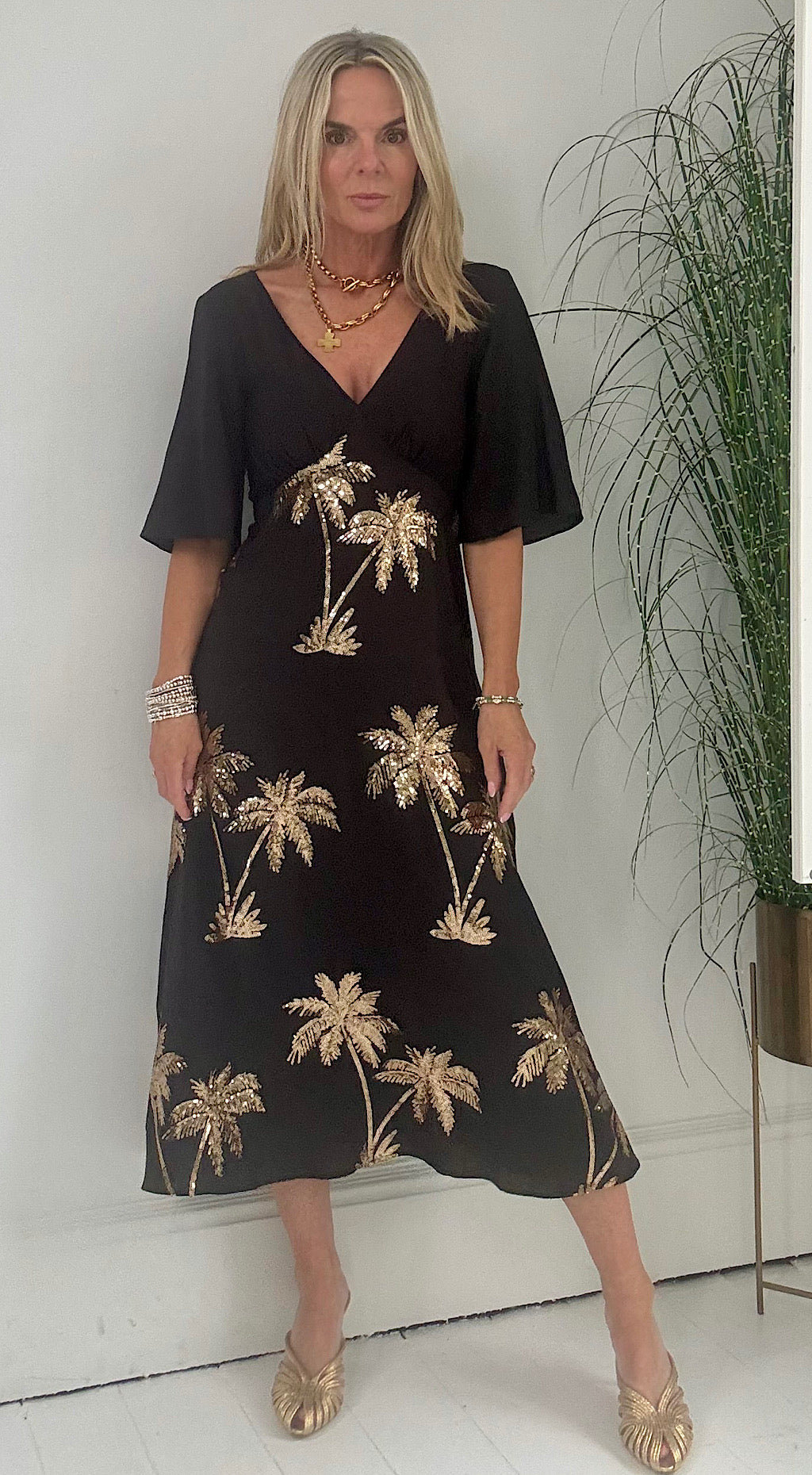 Blythe Dress Palms of Gold by Traffic People