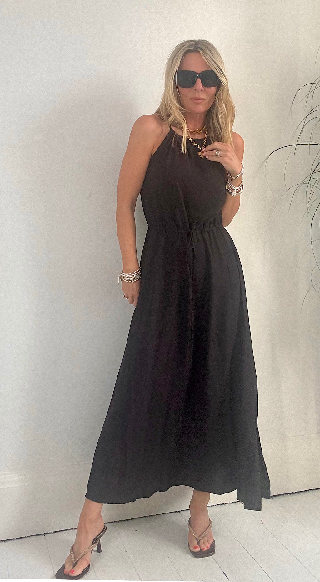 Joella Slip Dress - black