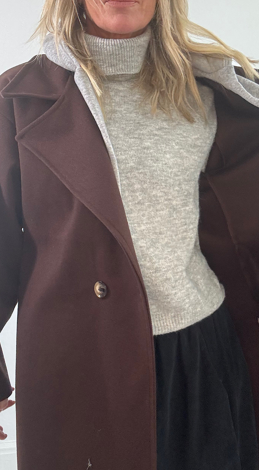 Hooded Duster Coat - Chocolate