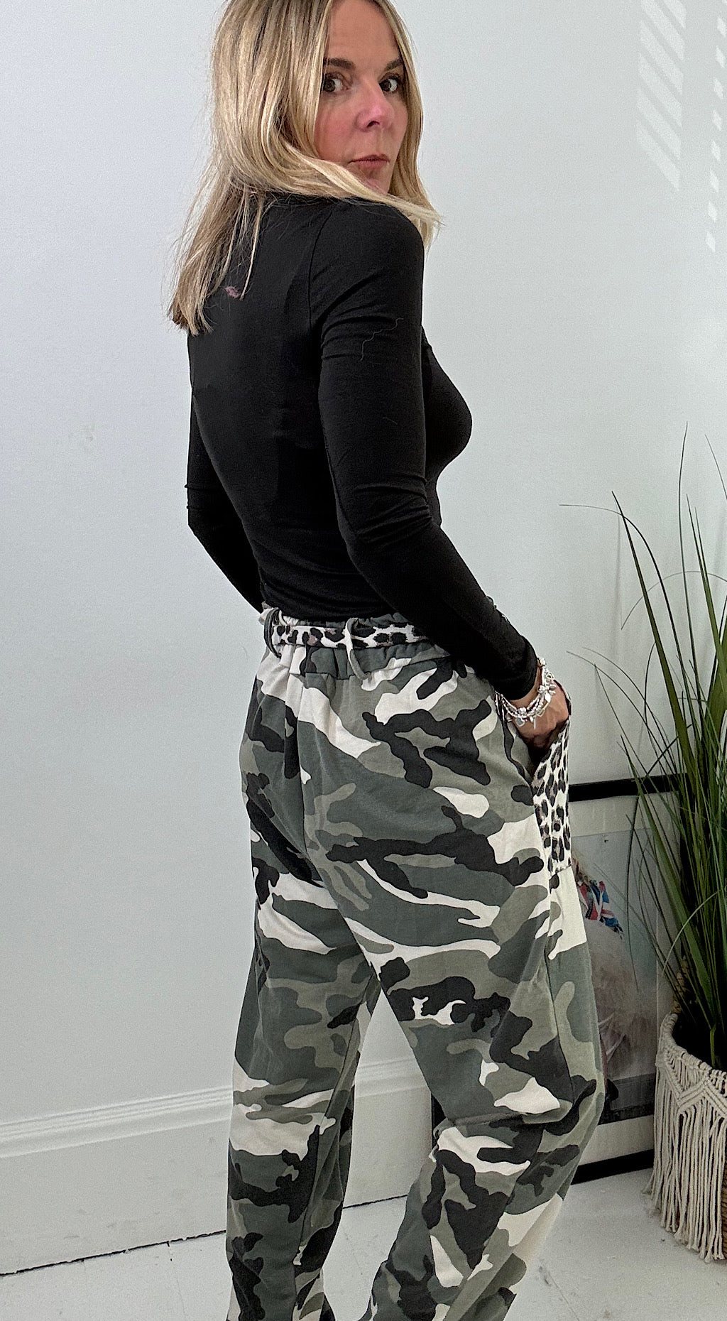 Cotton Soft Jogger - leopard camo print