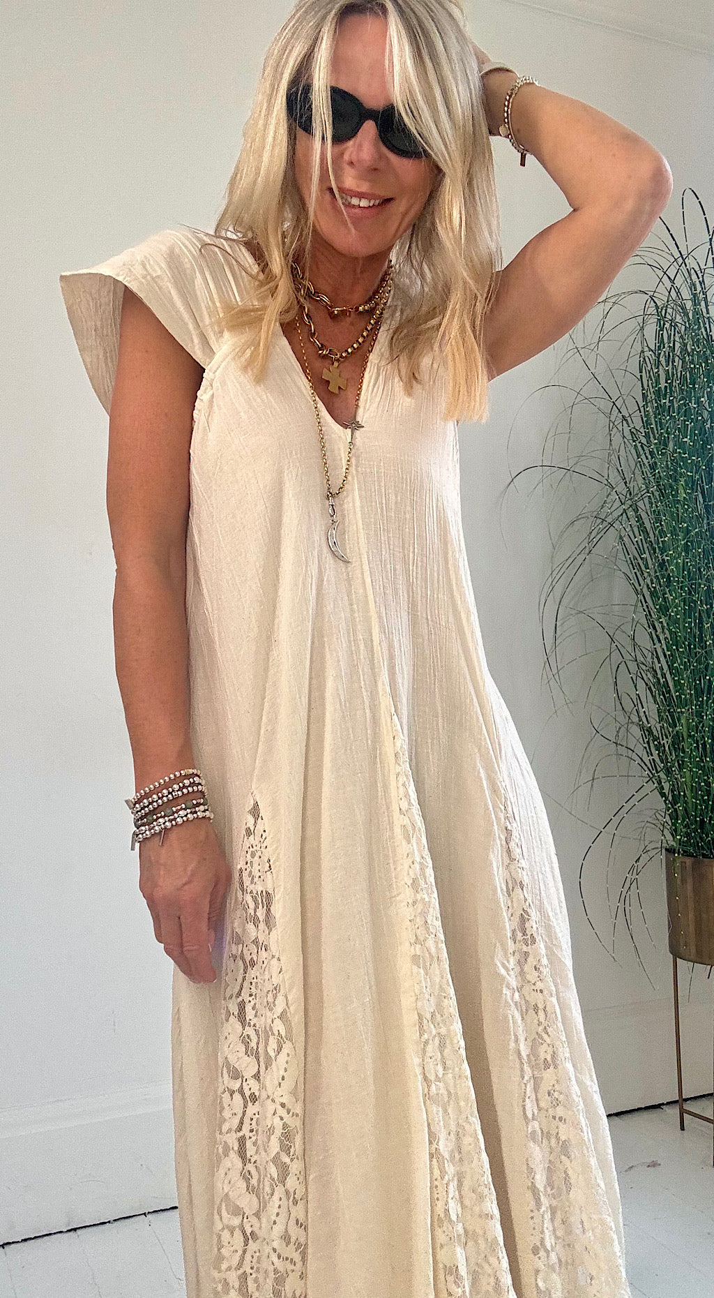 Mykonos cream maxi