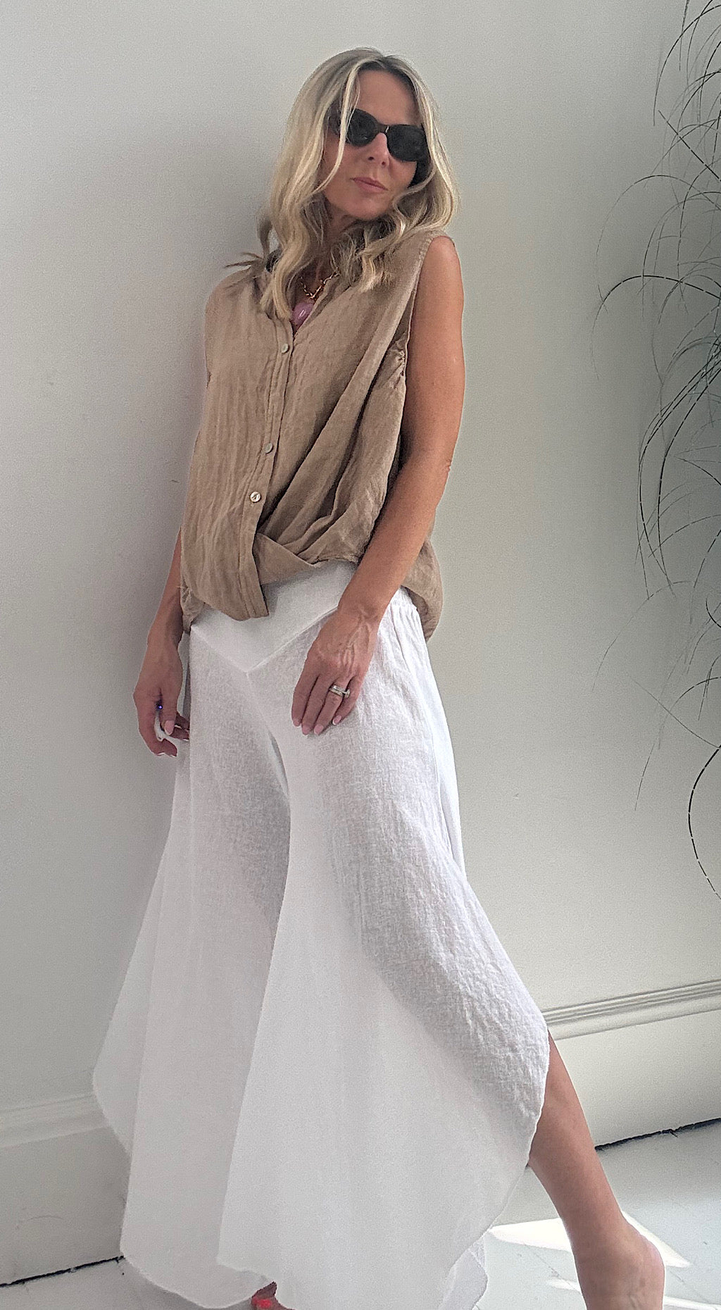 Summer hareem pants white