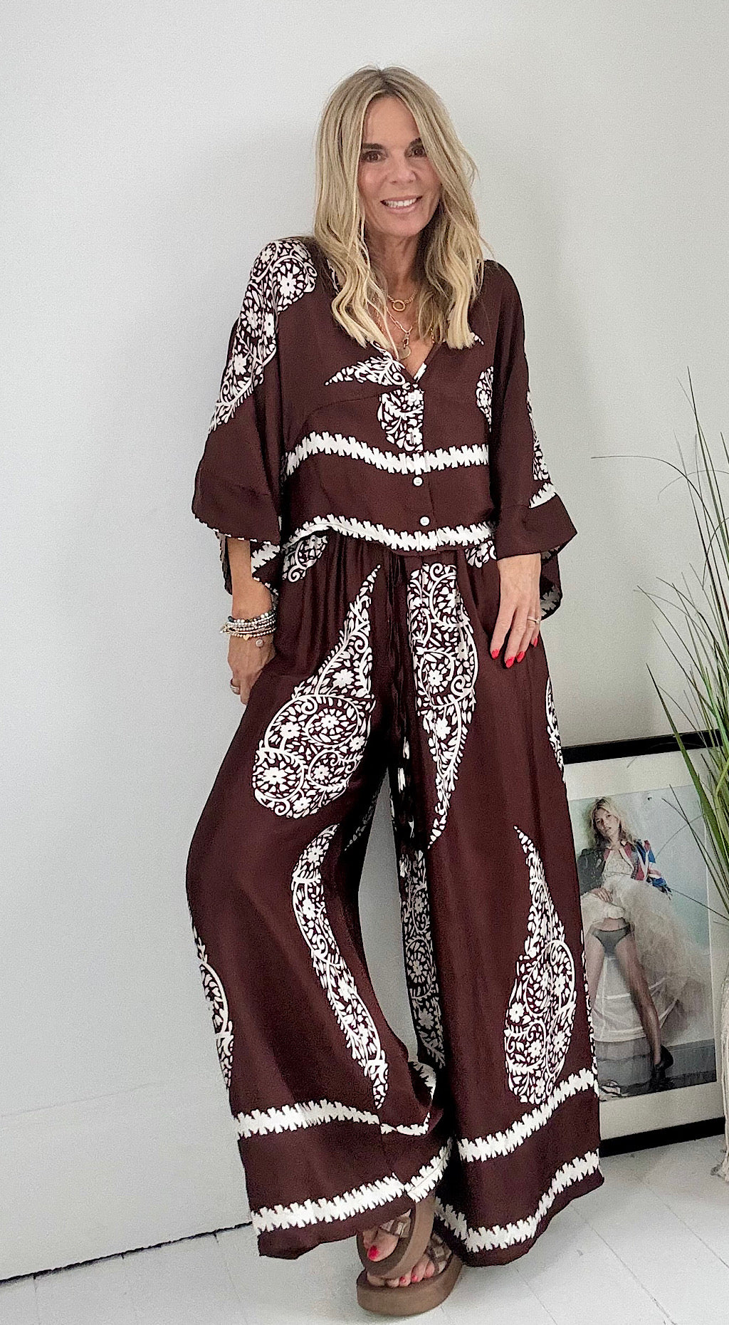 Chocolate paisley suit