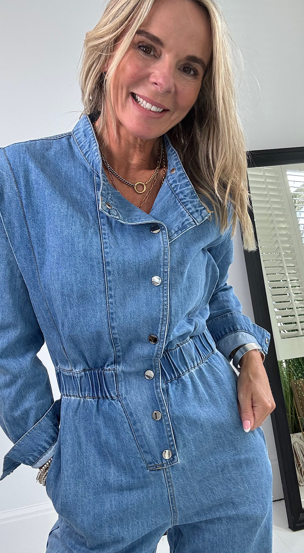 80's denim jumpsuit
