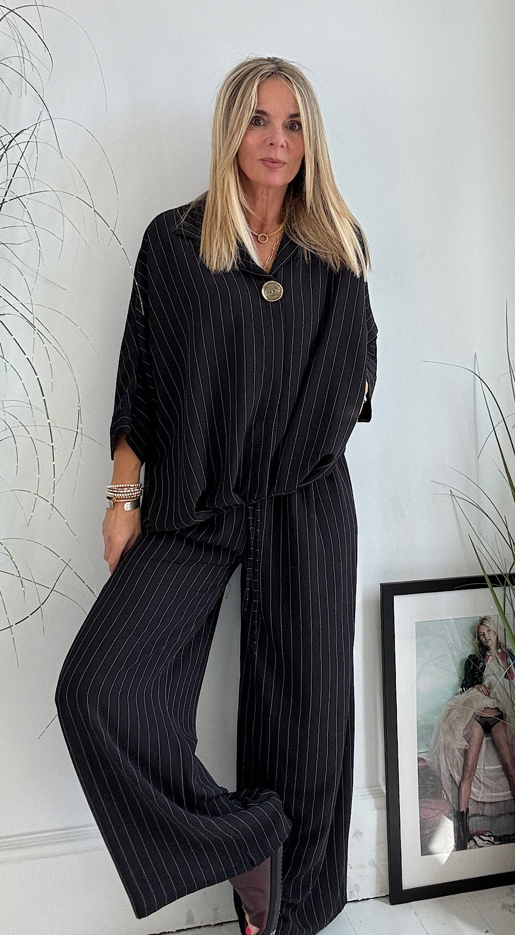 Black Pinstripe Suit