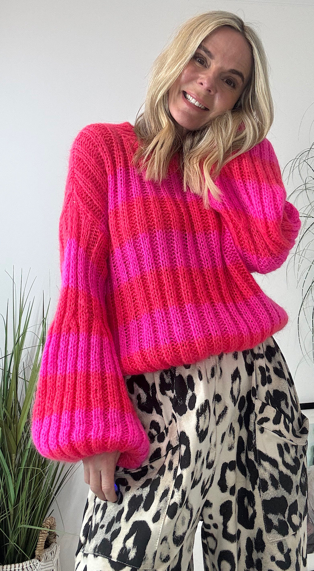 Striped Knit - pink mix