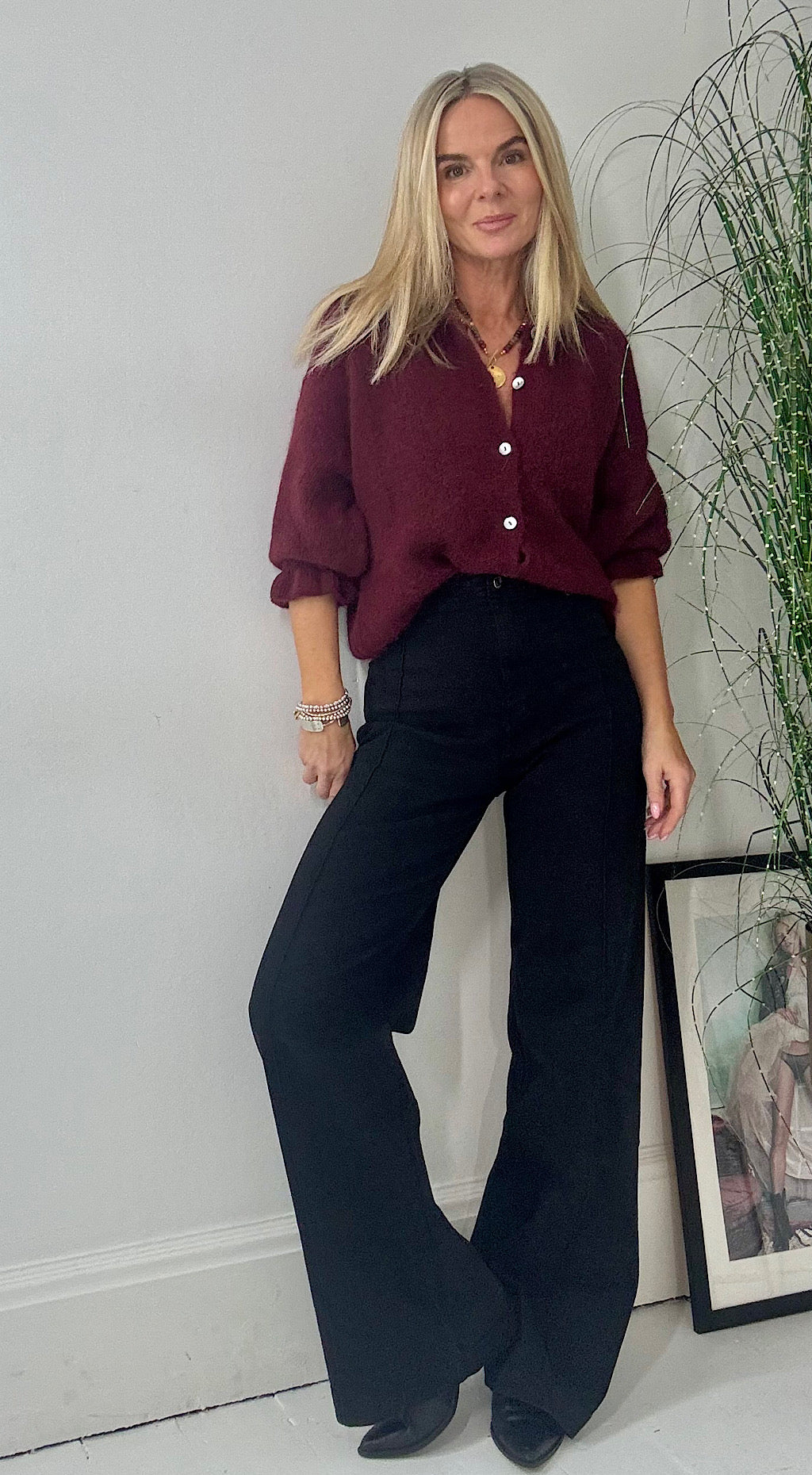 Marta Cardigan - burgundy