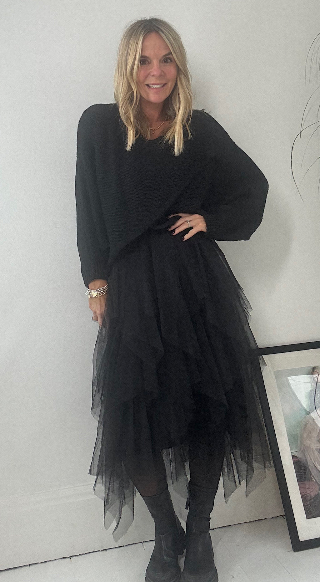 Tulle Jumper Dress Black