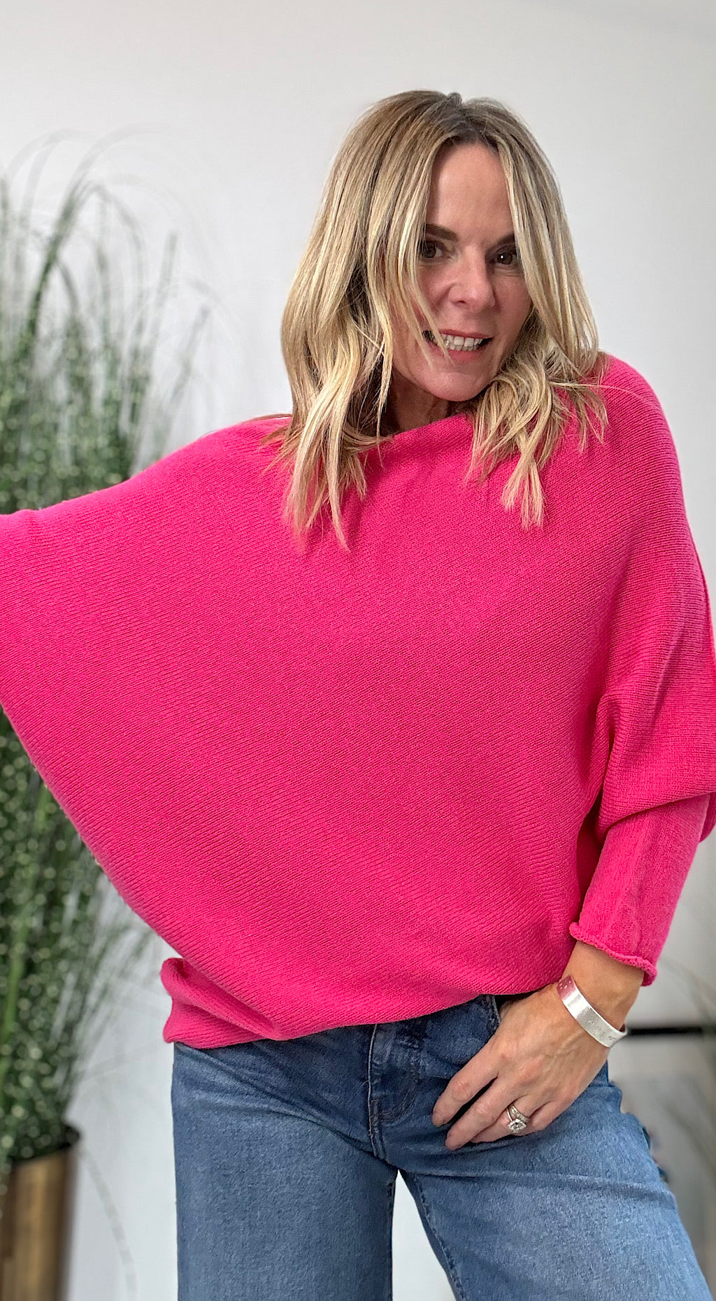 Asymmetric Knit Pink