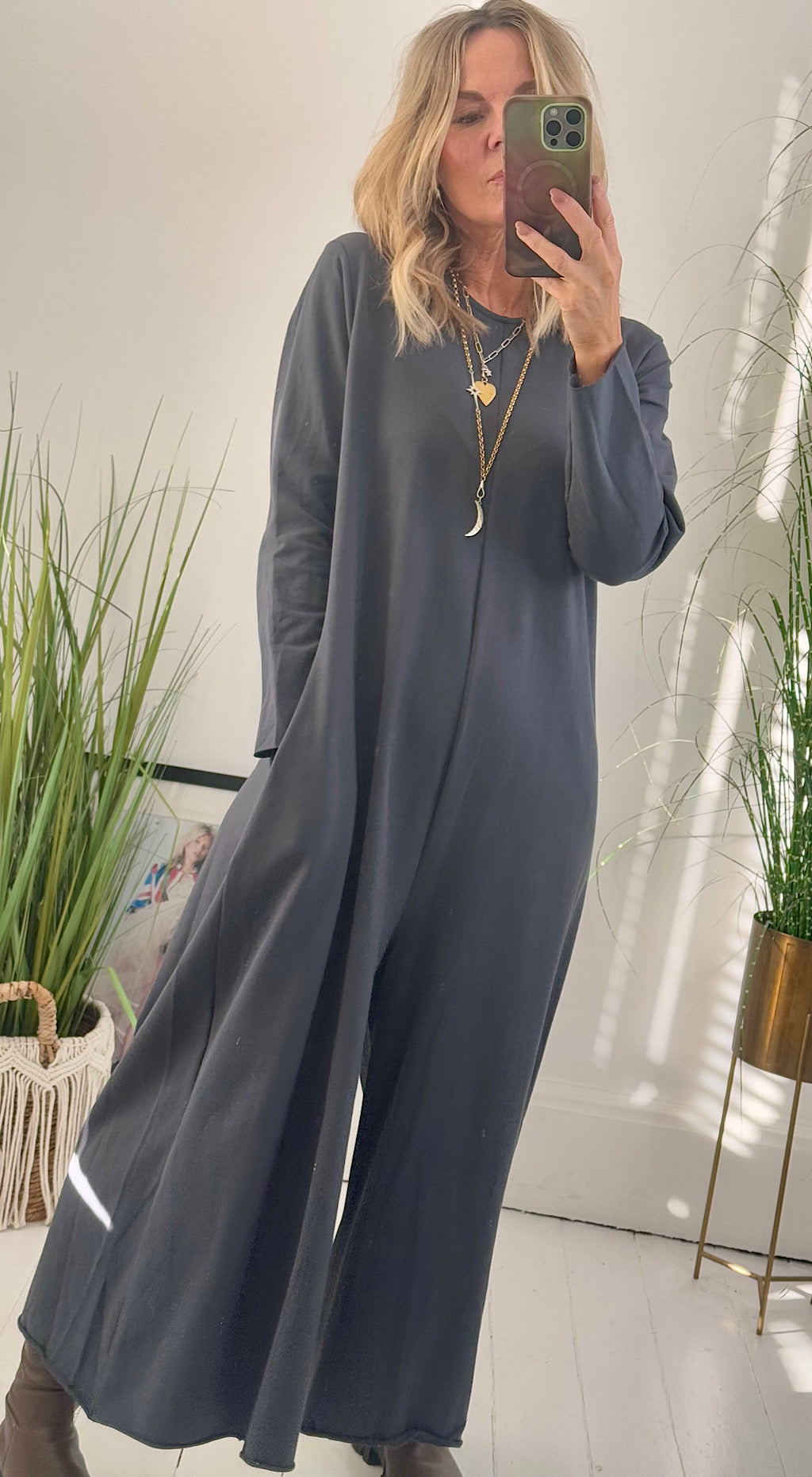 Palazzo Jumpsuit Charcoal