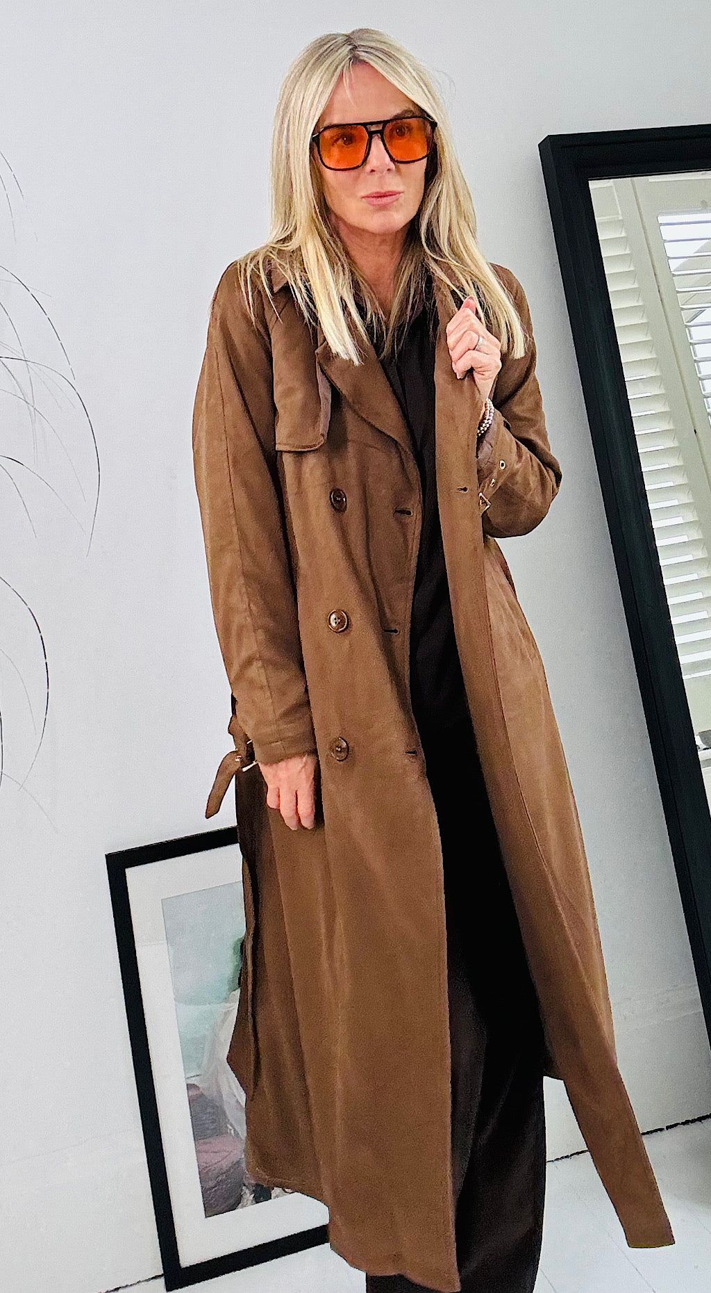 Suede Brown Trench