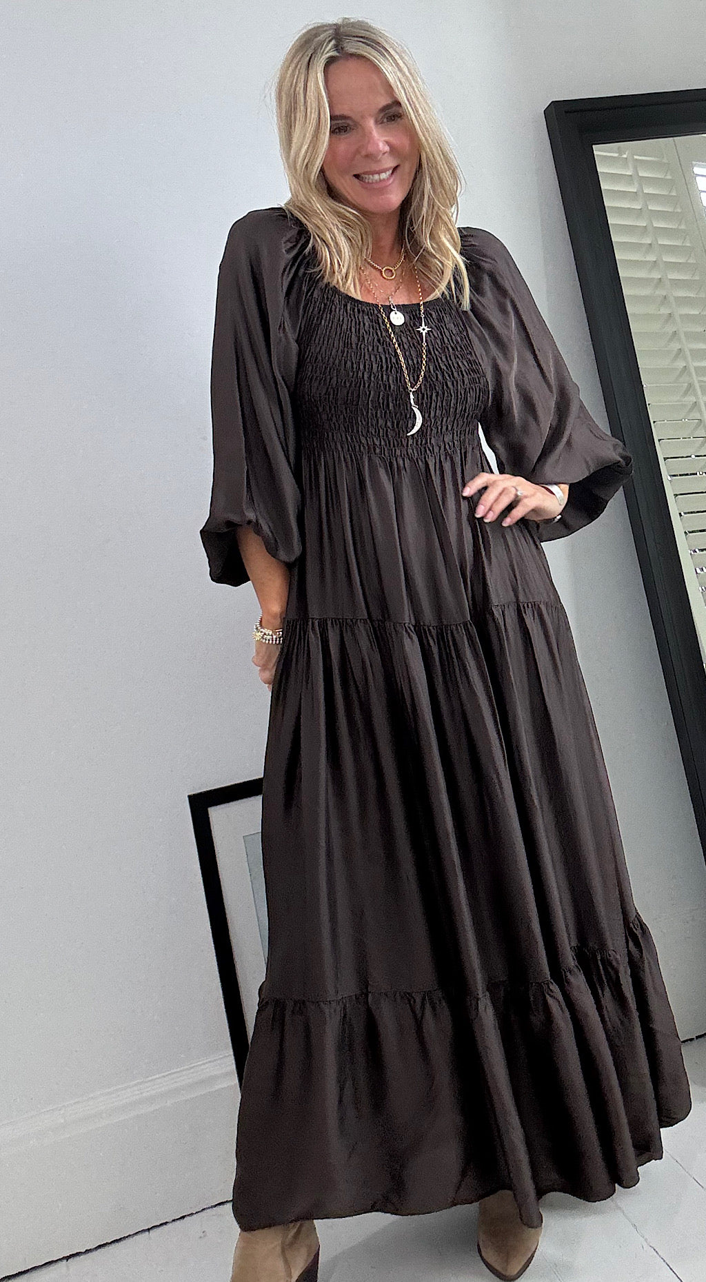 Chocolate brown maxi