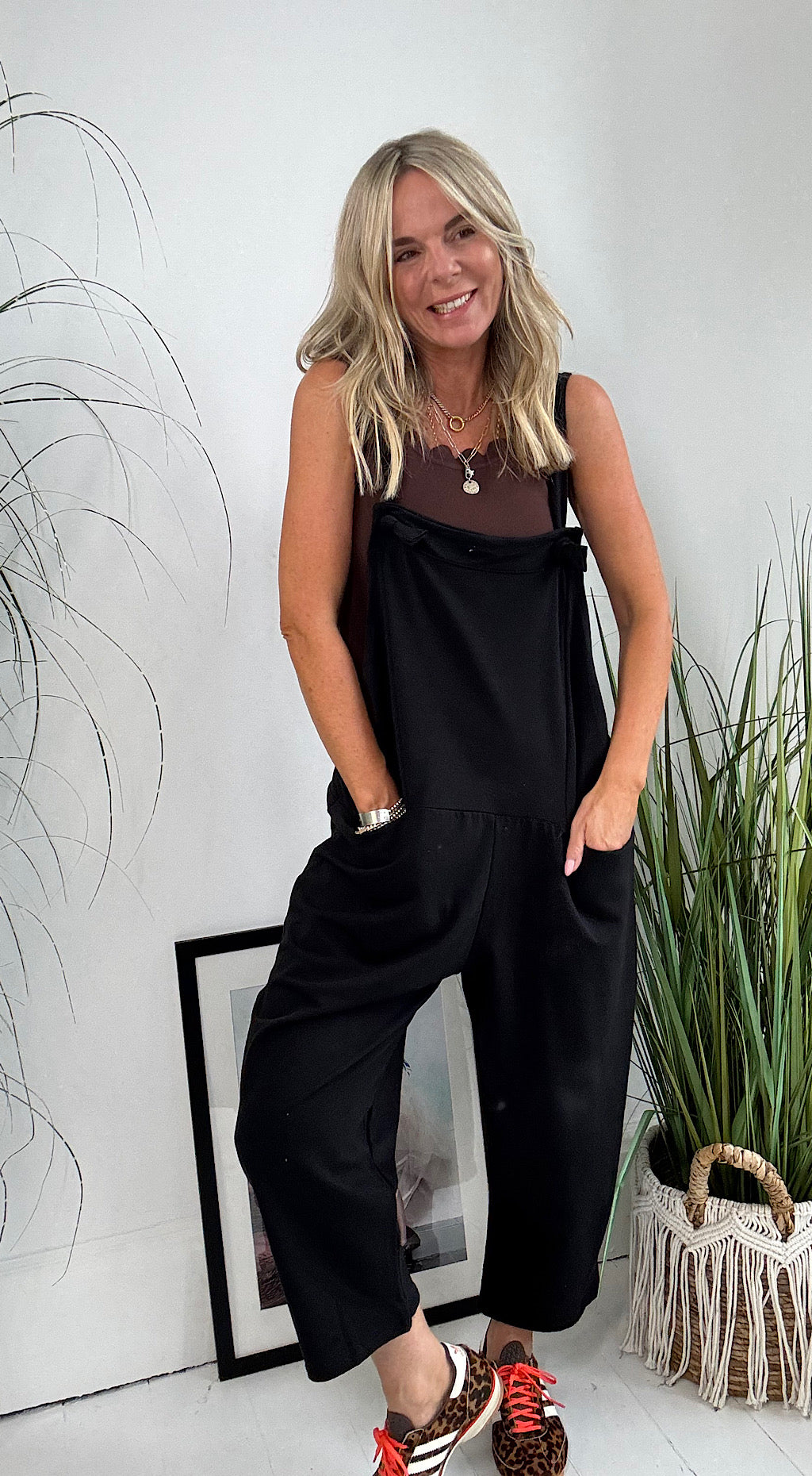 Sweatshirt Dungarees - Black