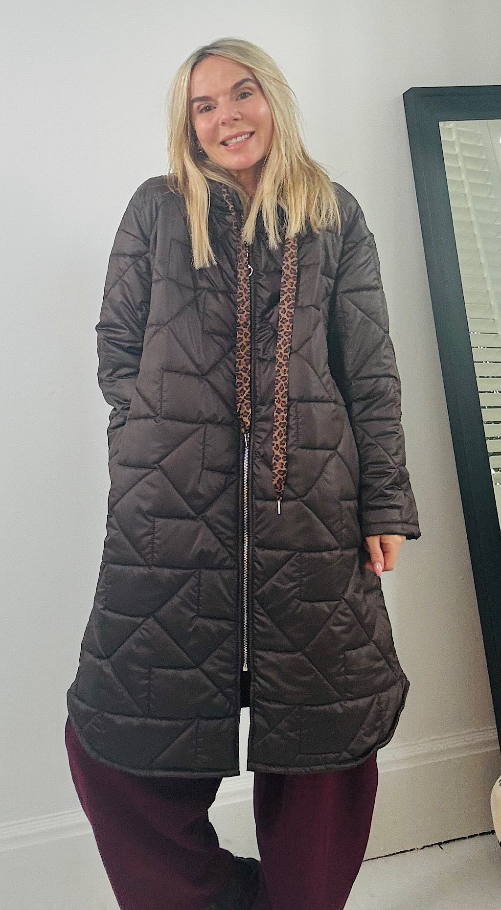 Puffa style jacket brown