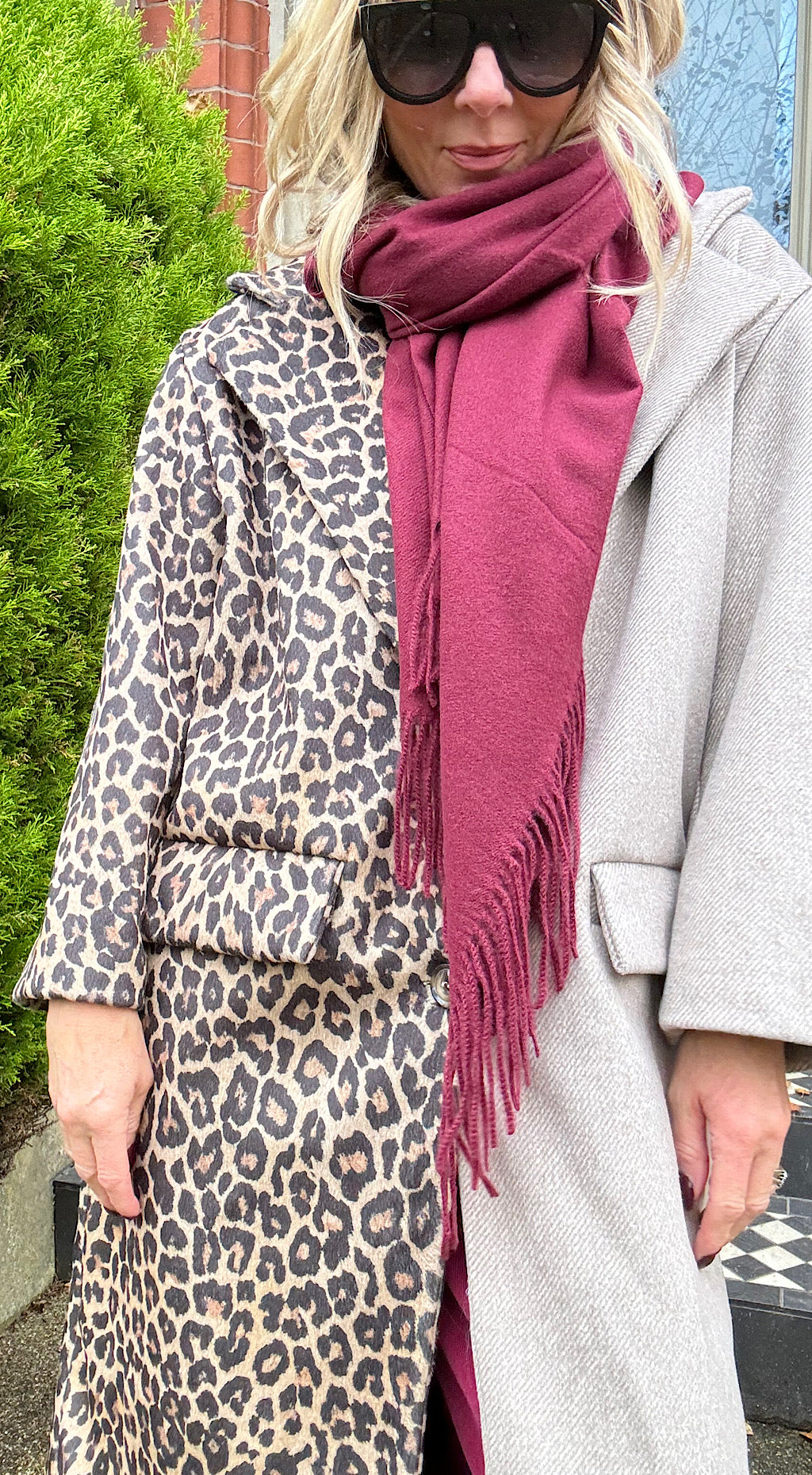 Leopard side duster coat