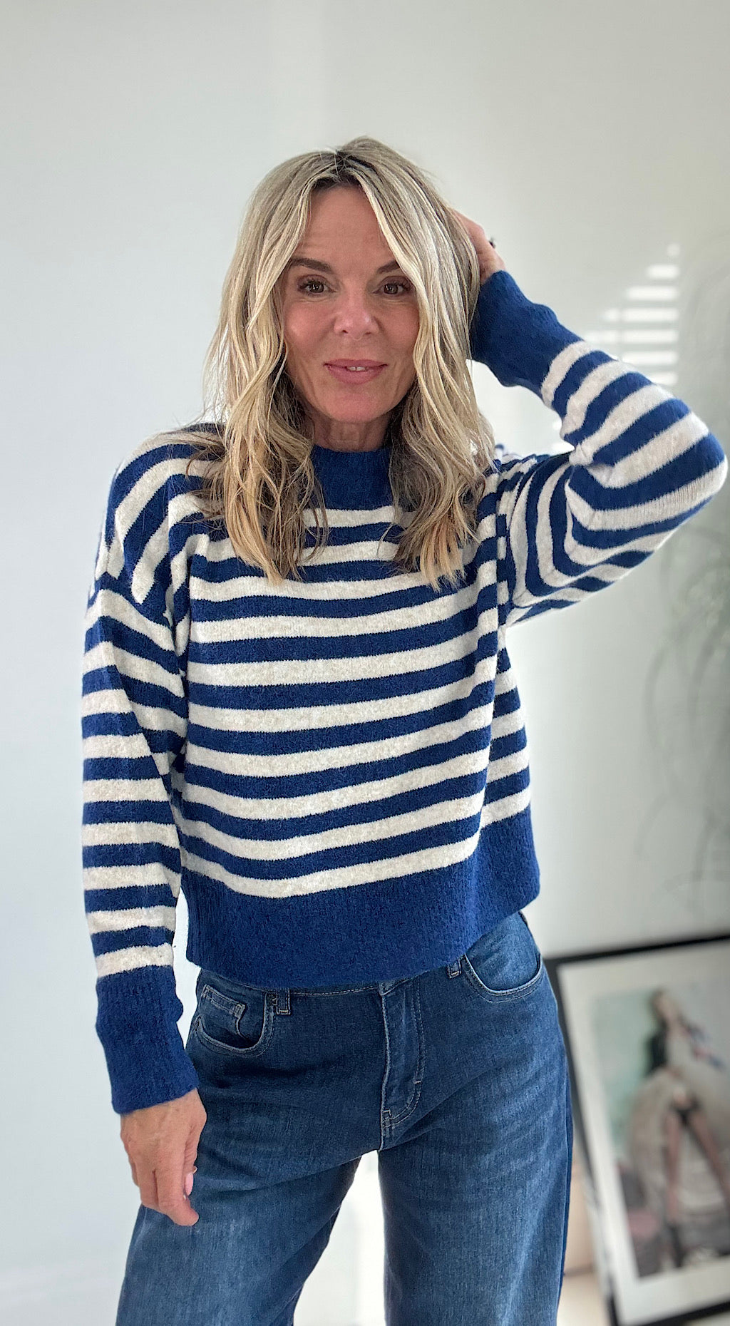 Omea Striped Jumper - Blue