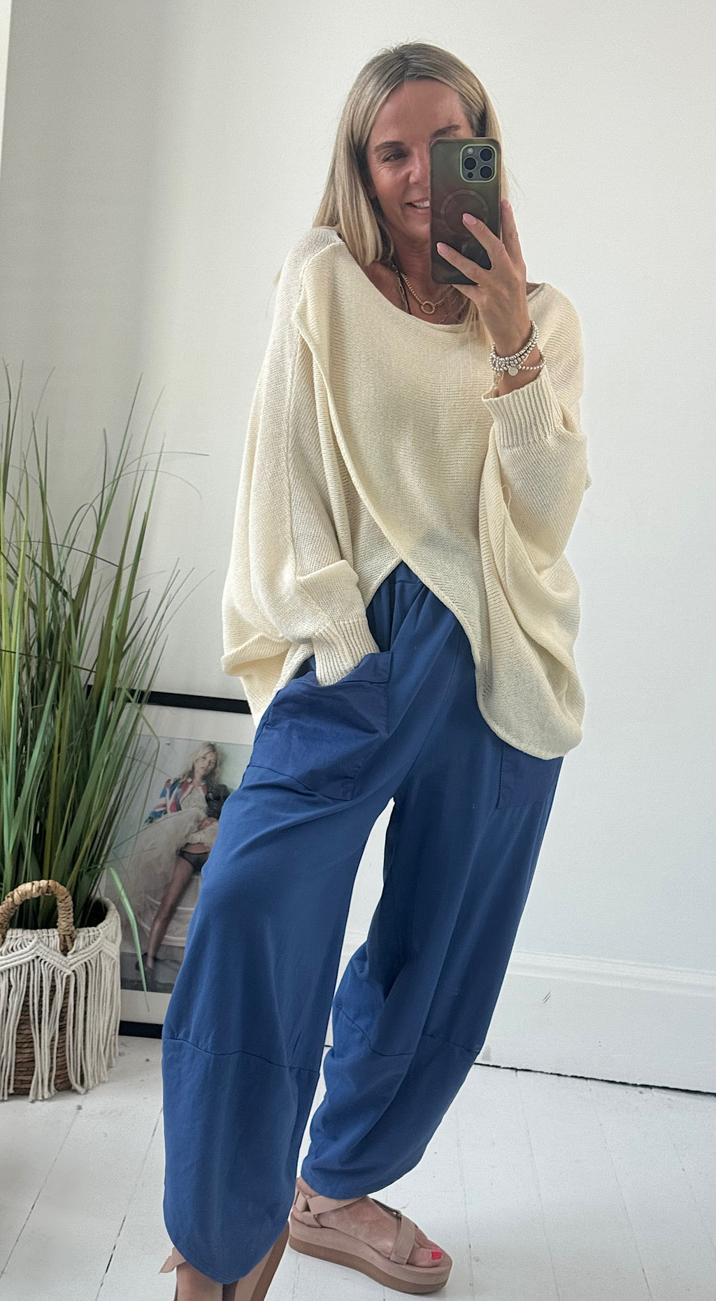 Pocket Cocoon Pant Blue