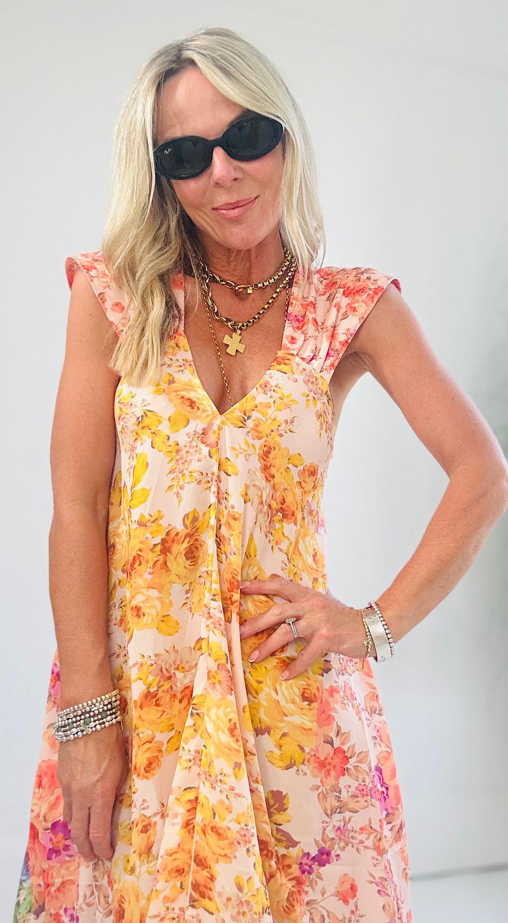 Pocket floral maxi dress
