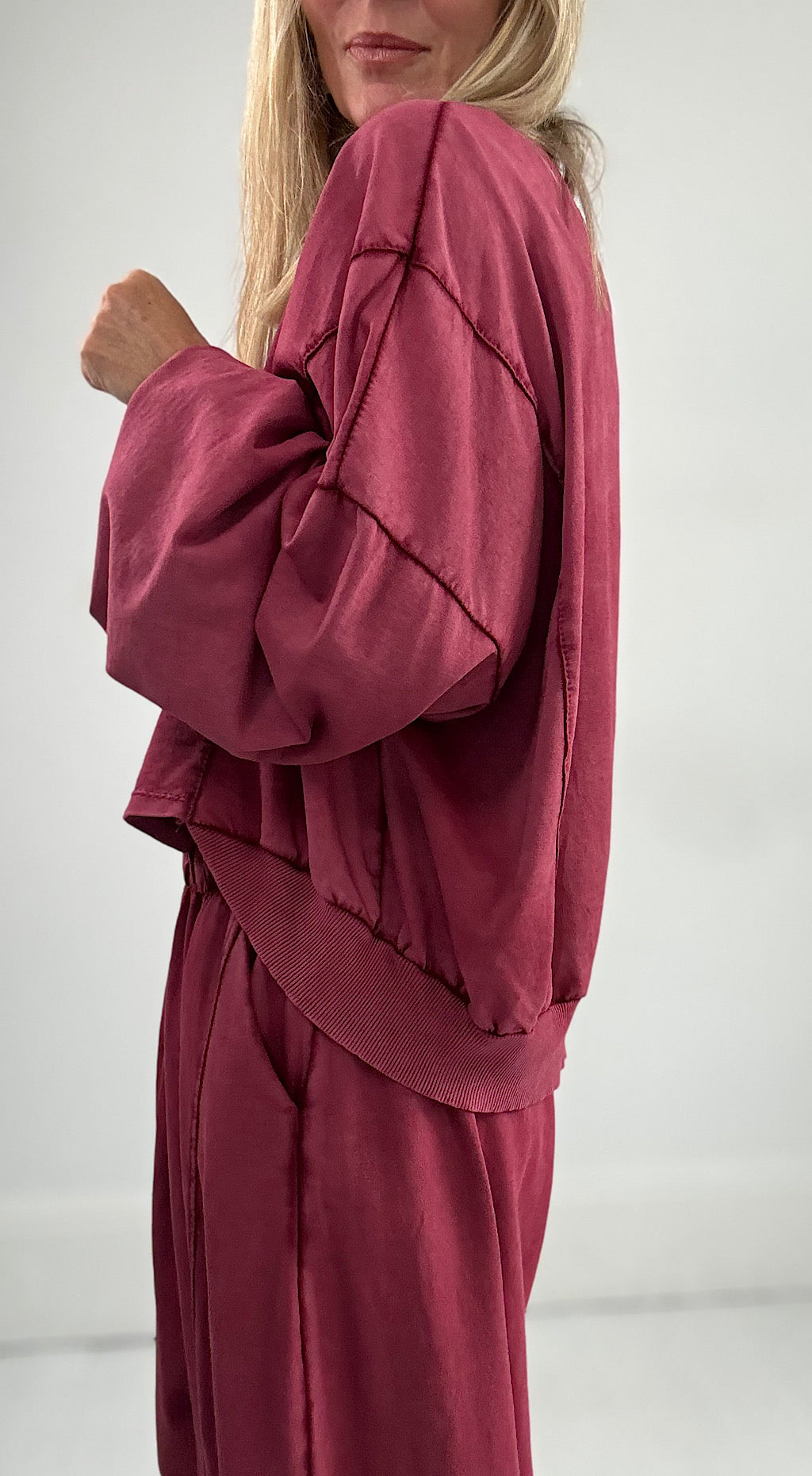 Acid Wash Sloppy Sweat - Bordeaux