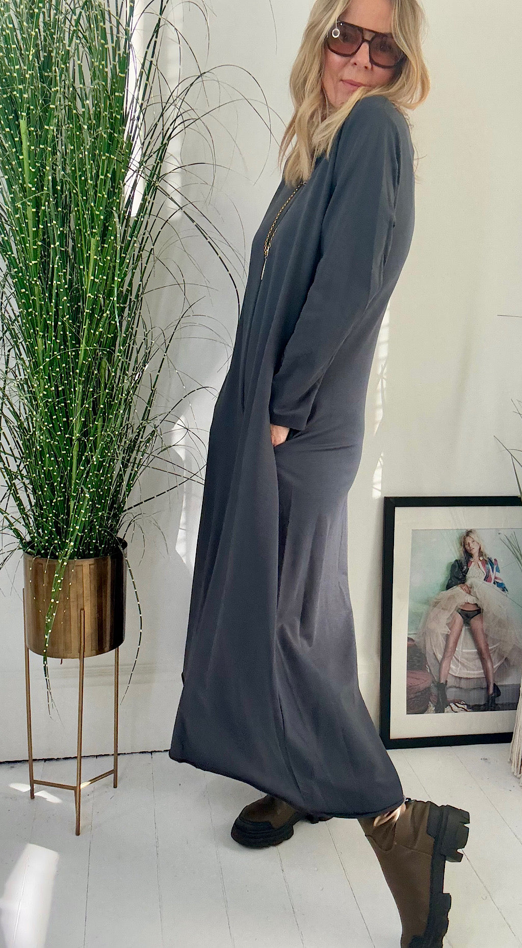 Palazzo Jumpsuit Charcoal