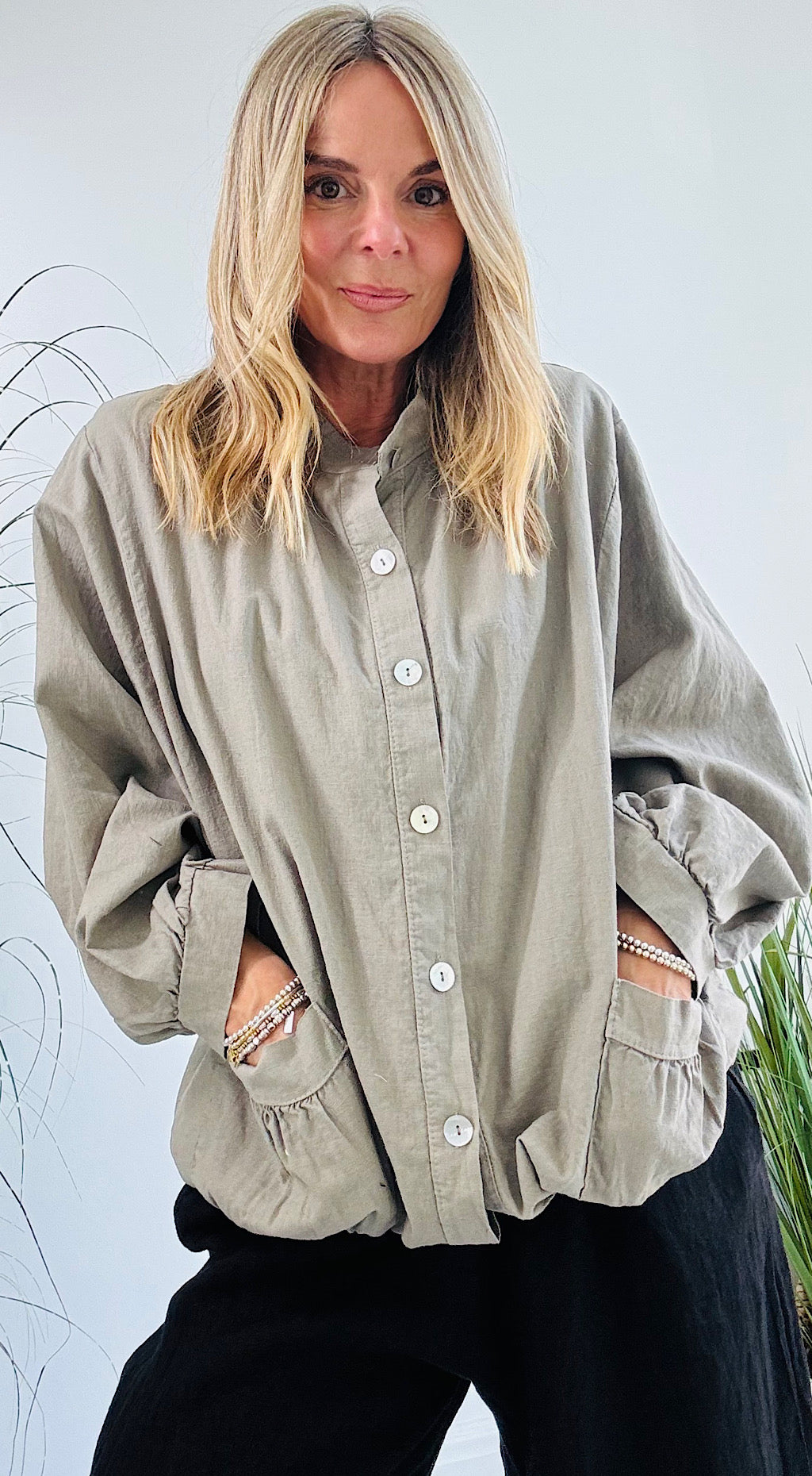 Linen Shacket Mocha