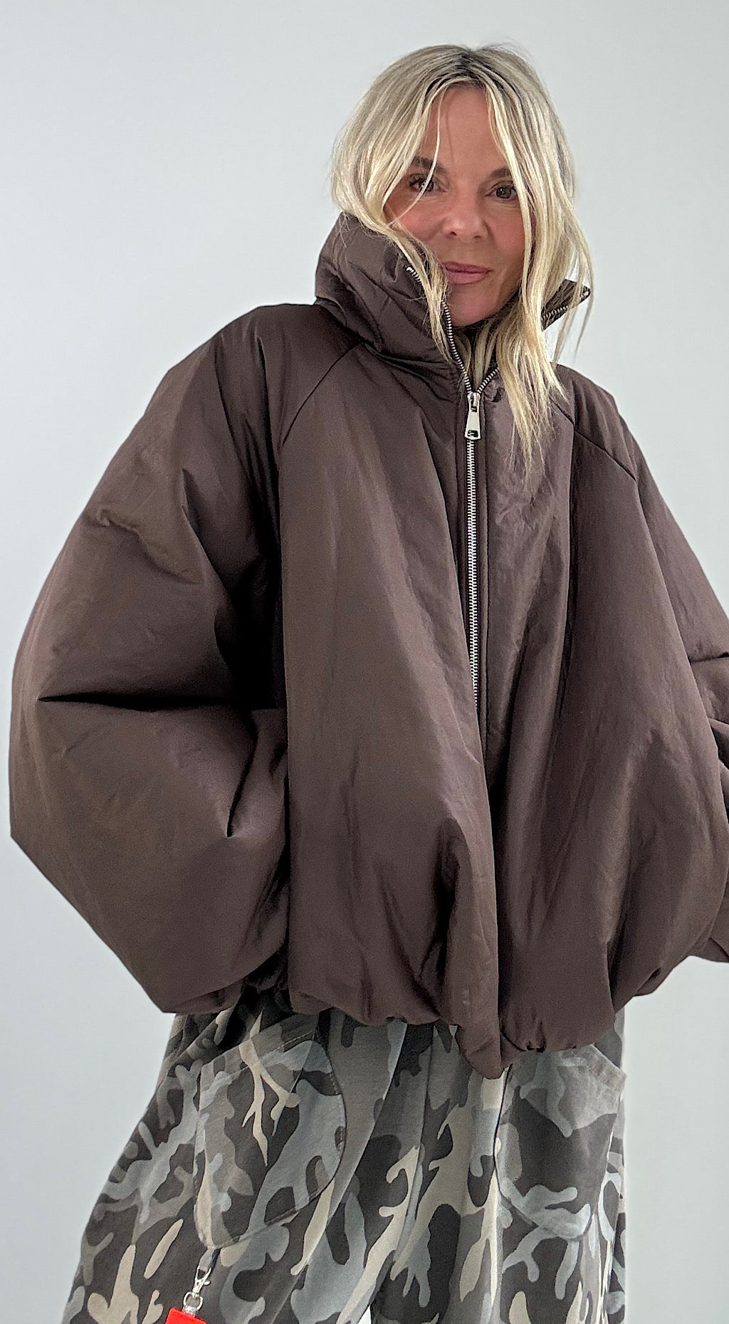Chocolate Puff Ball Coat