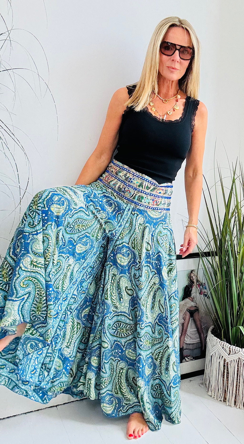 Indian palazzo pants turquoise