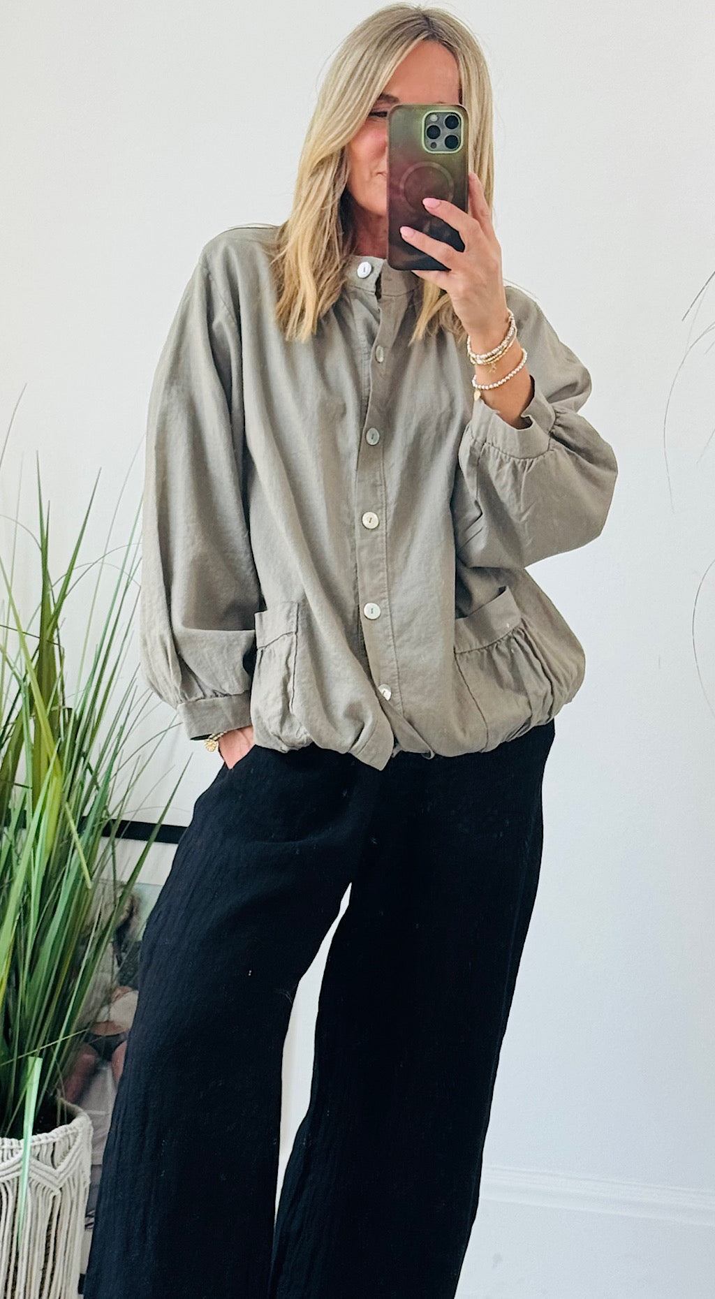 Linen Shacket Mocha