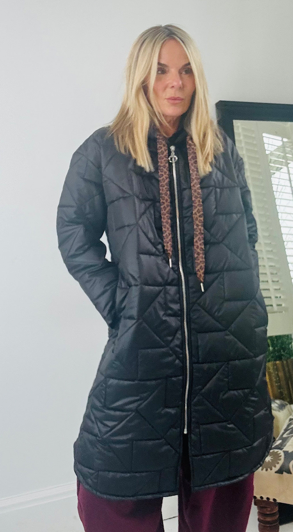 Puffa style jacket black