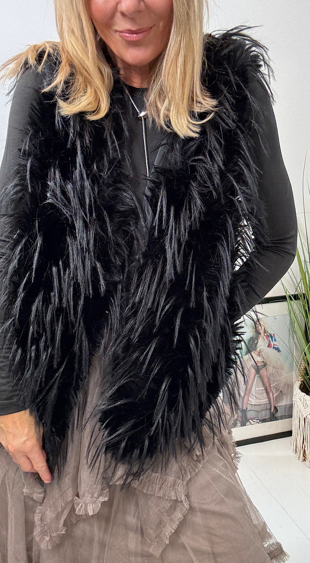 Faux fur gilet