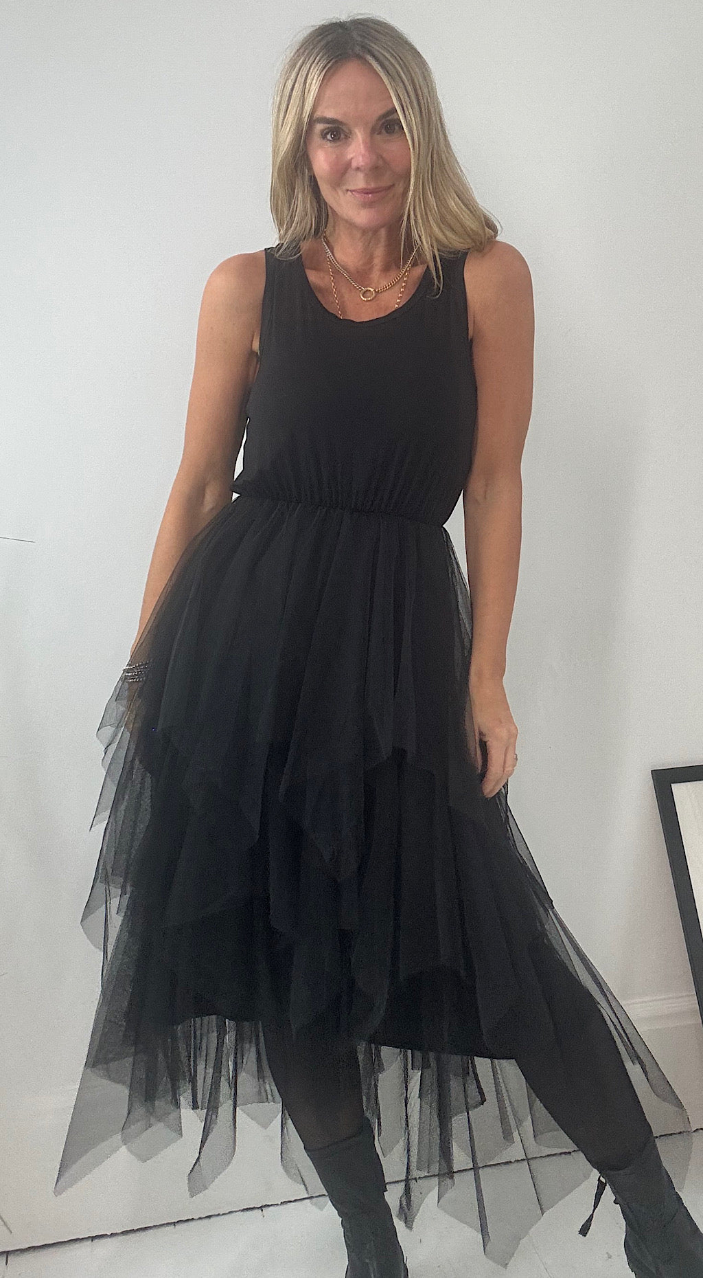 Tulle Jumper Dress Black