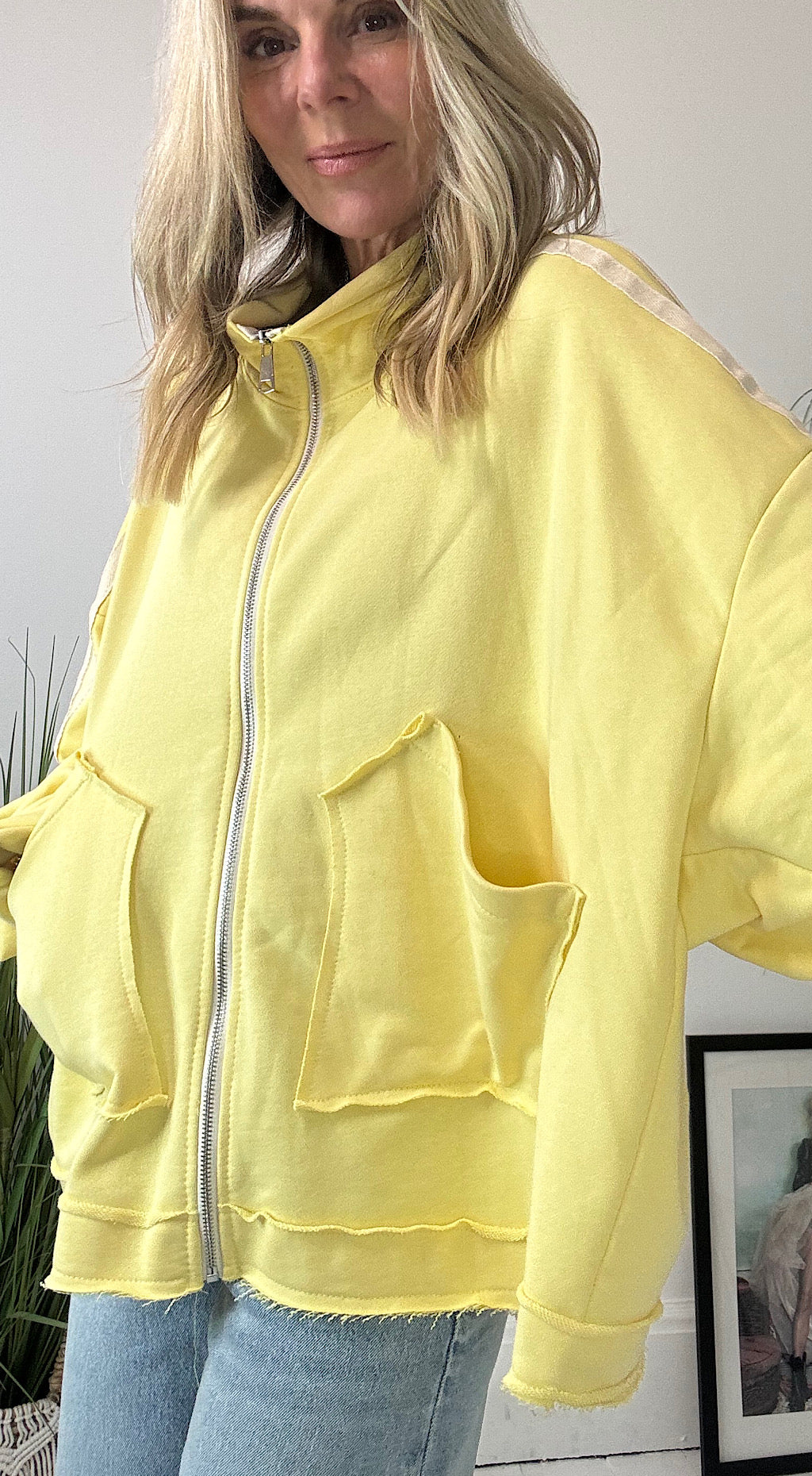 Zip up Sweat Top - lemon