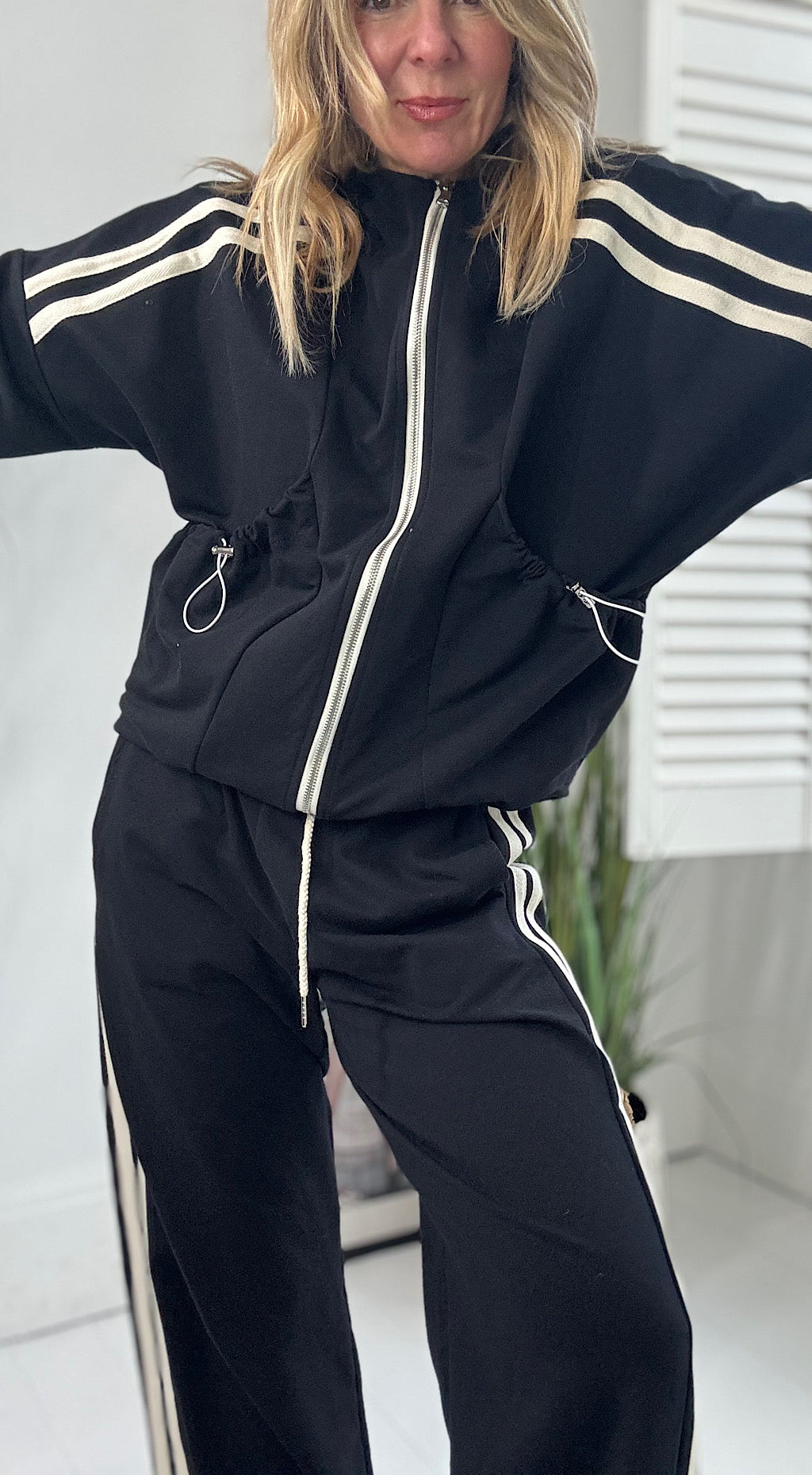 Hooded Stripe Track Top