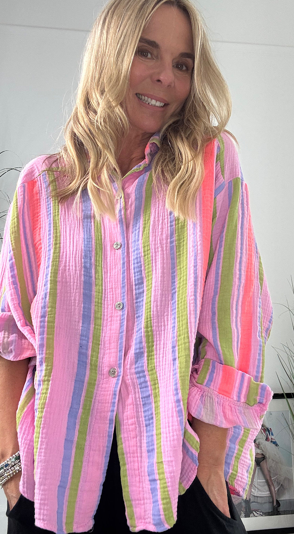 Cheesecloth Shirt - Summer Stripes