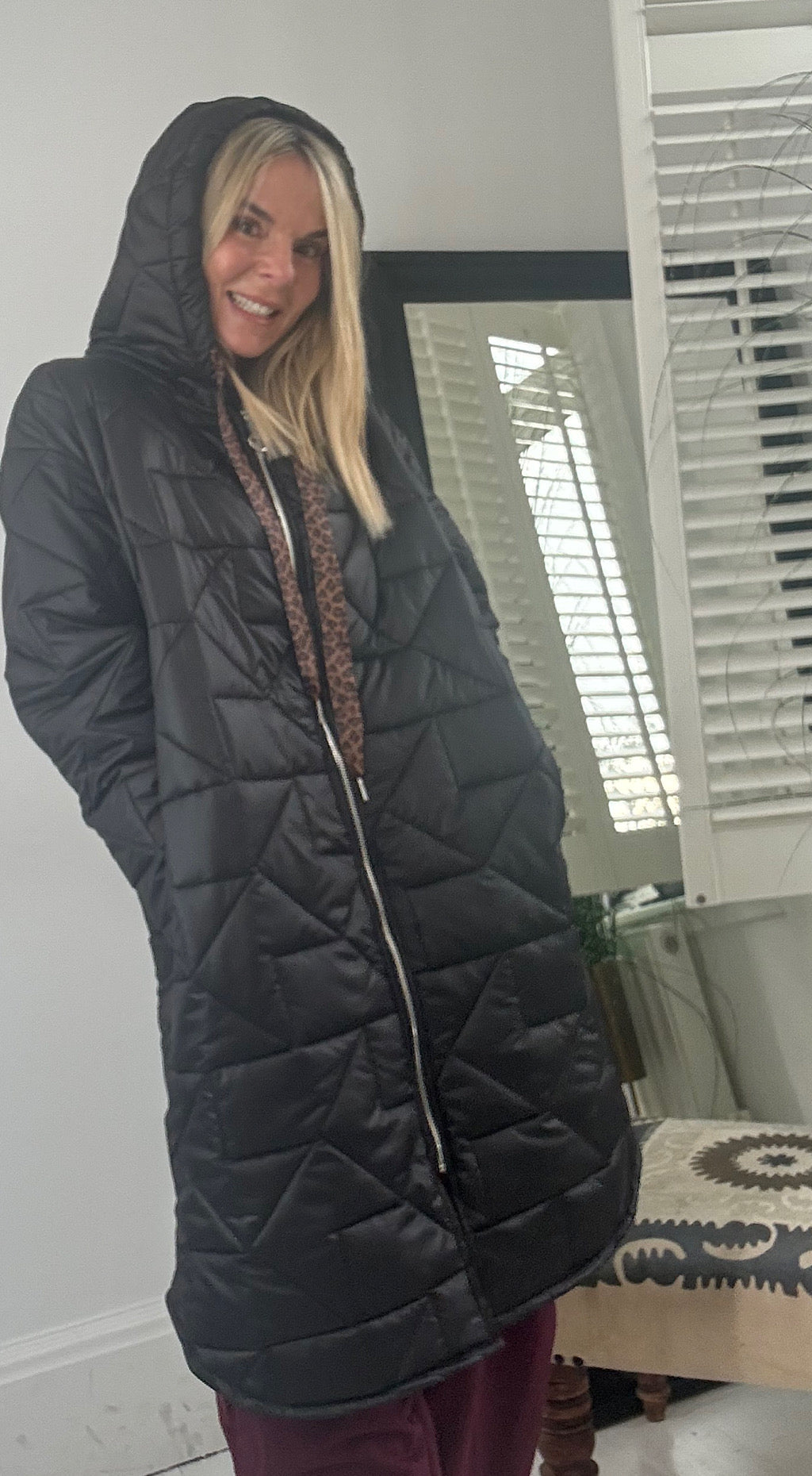 Puffa style jacket black
