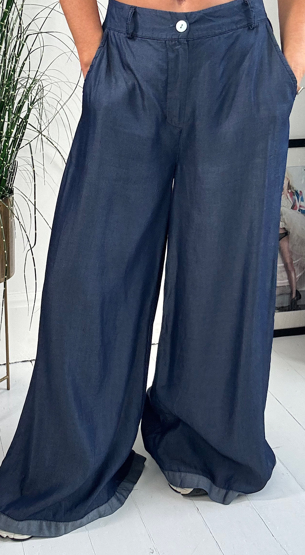 Denim Look Palazzo Pant