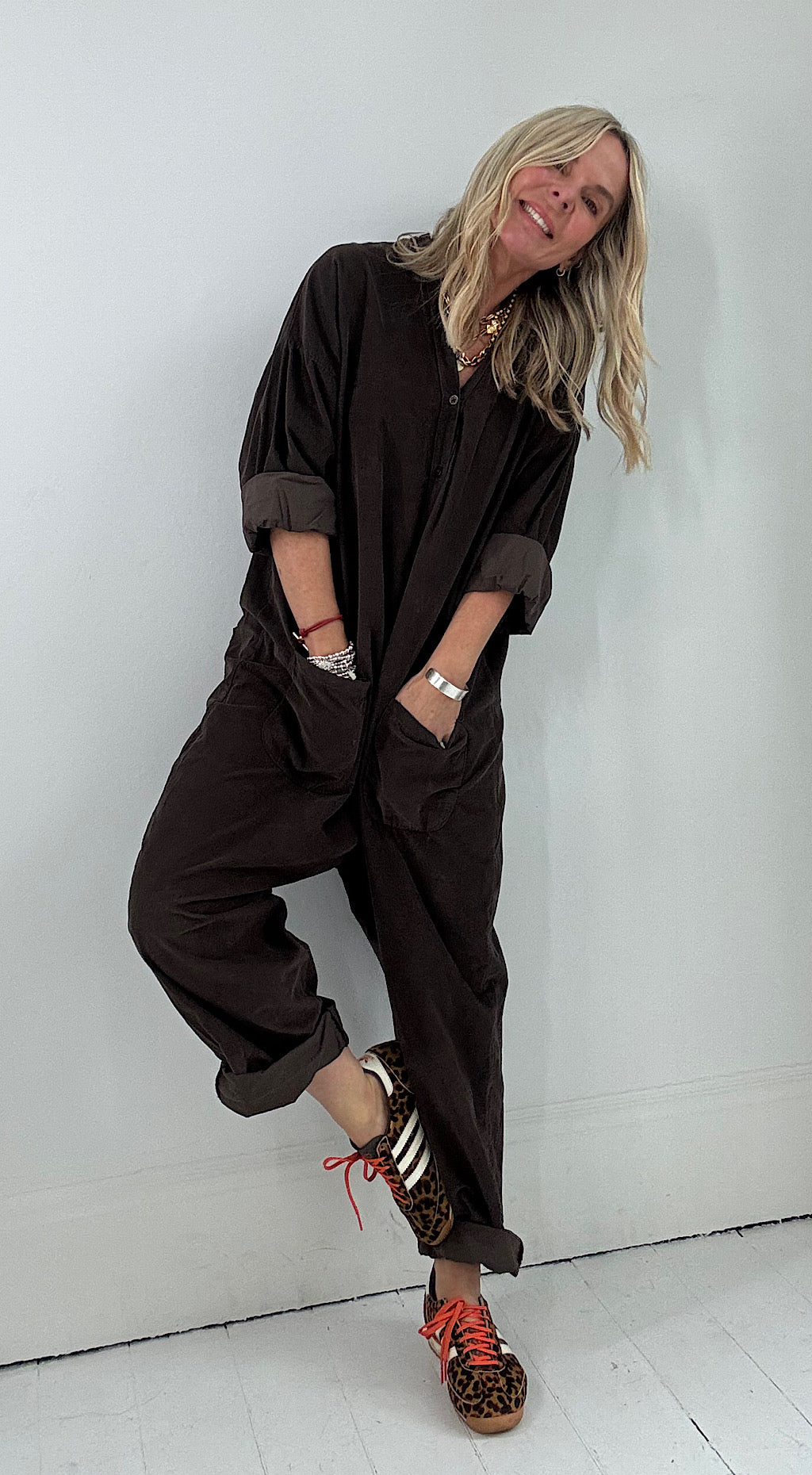 Cord Boiler Suit - Brown