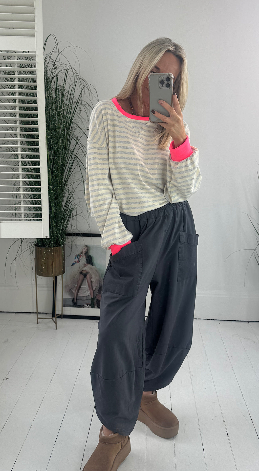 Neon Trim Stripe Top