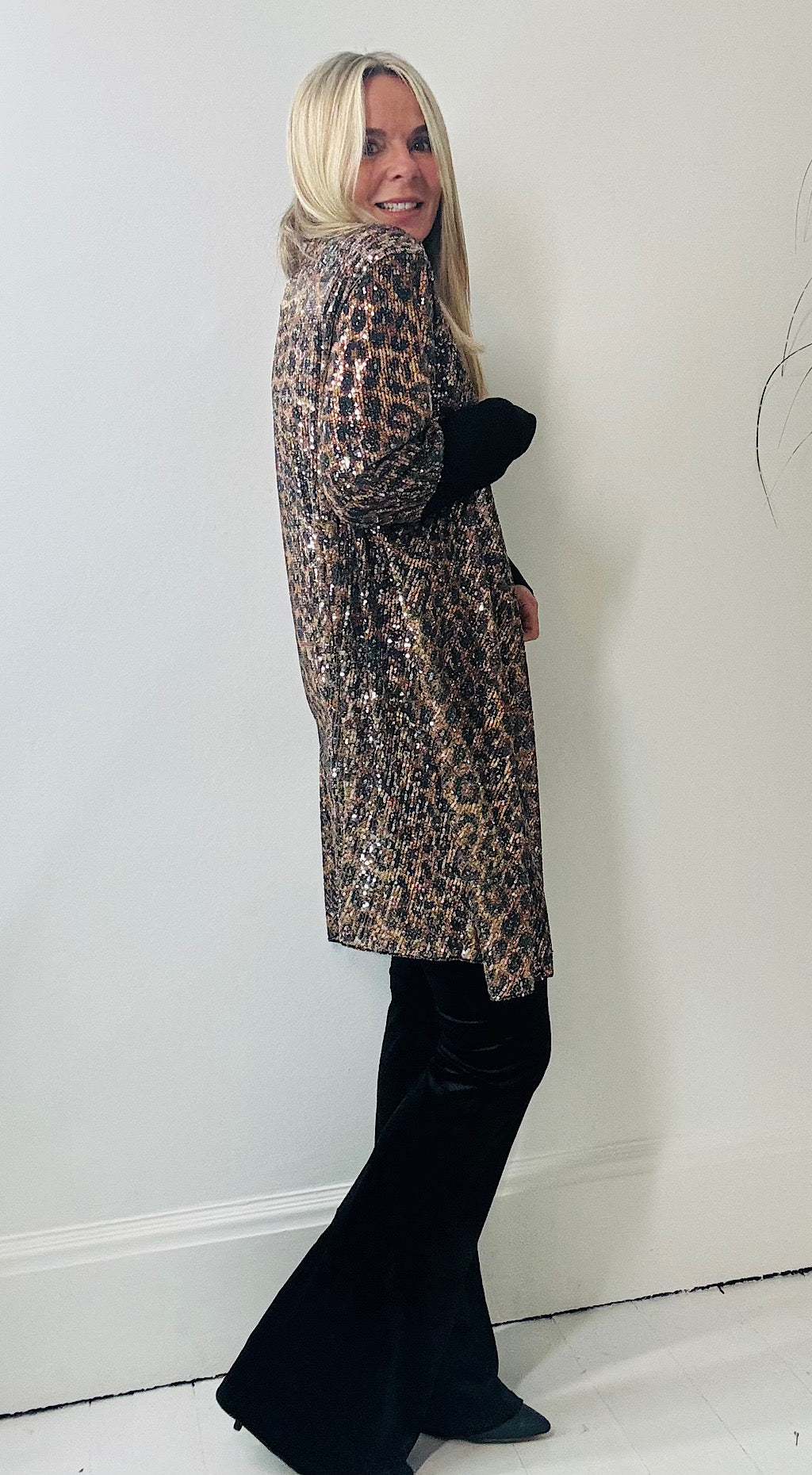 Leopard sequin jacket