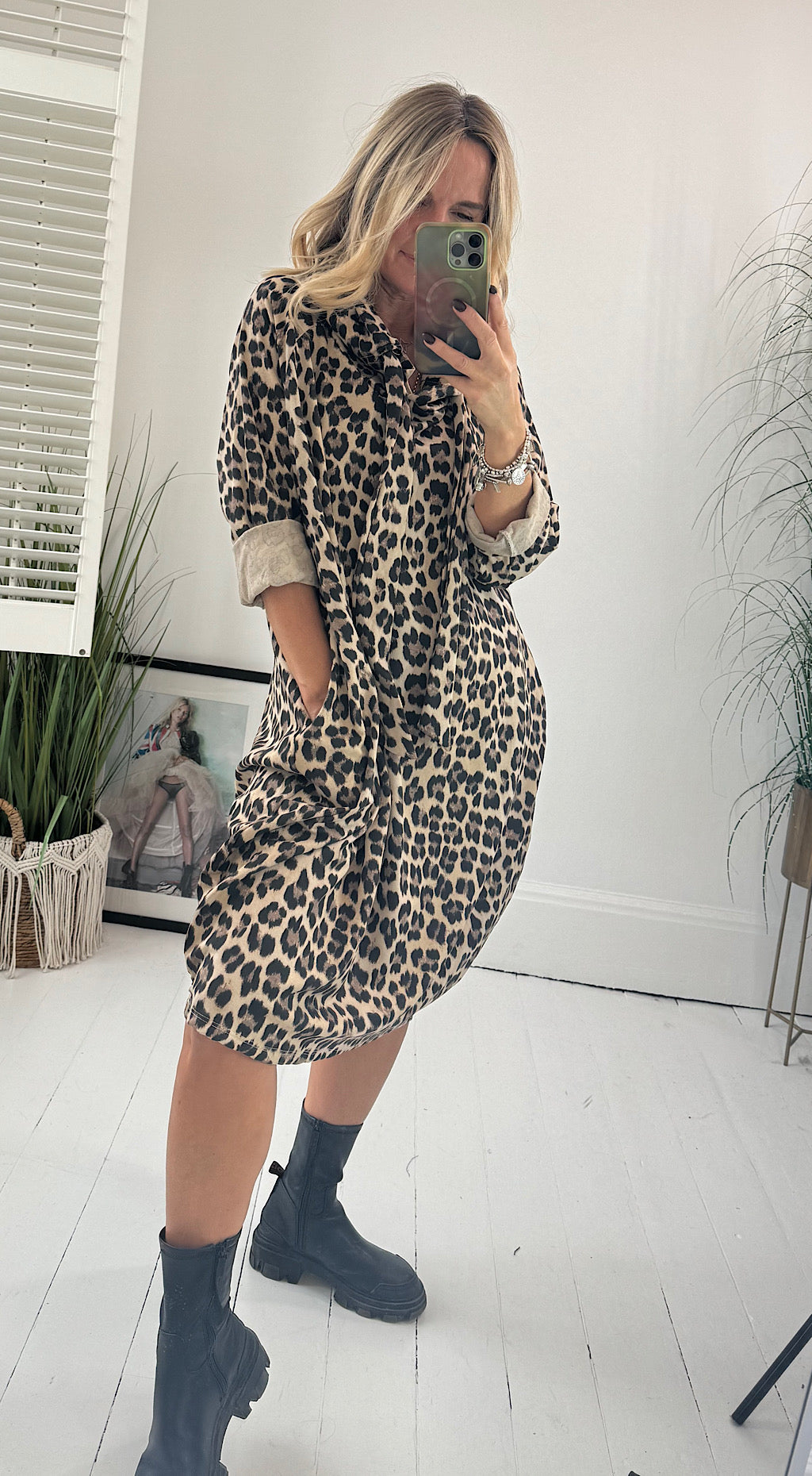 Hooded Leopard Dress