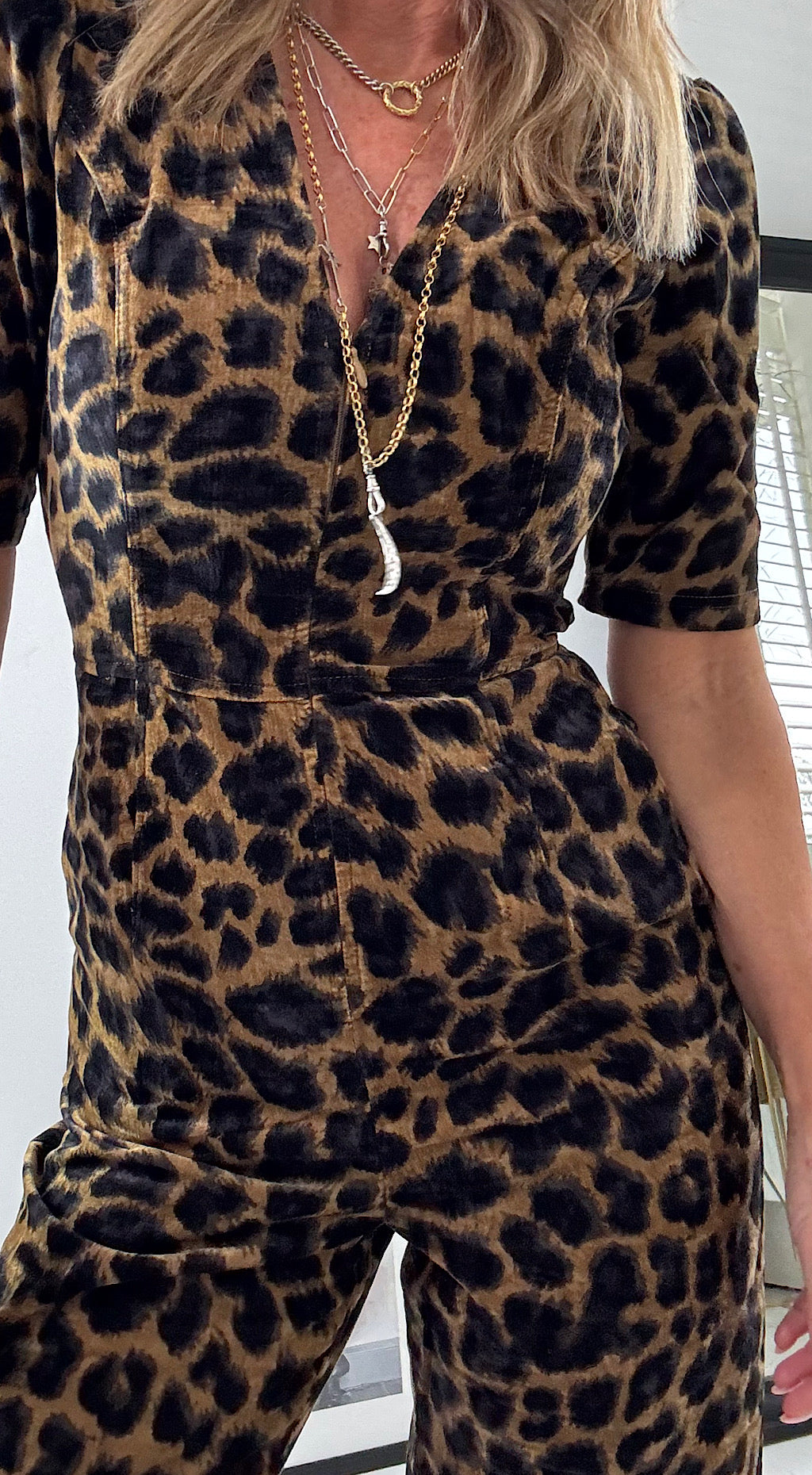 Clan Jumpsuit in Black Leopard by Traffic People