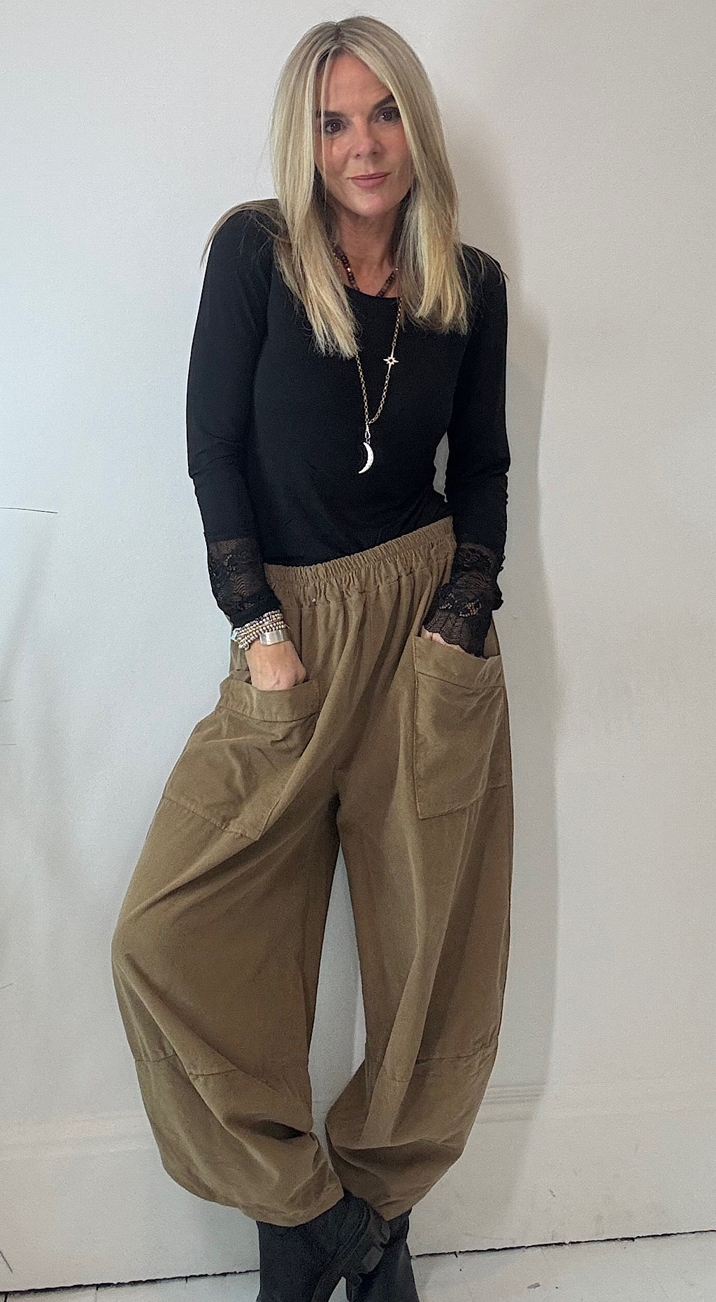 Pocket Cocoon Pant Cord - camel