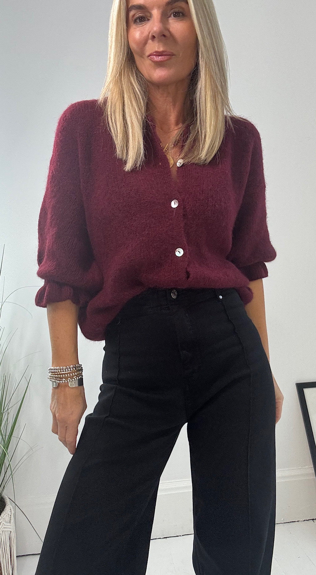 Marta Cardigan - burgundy