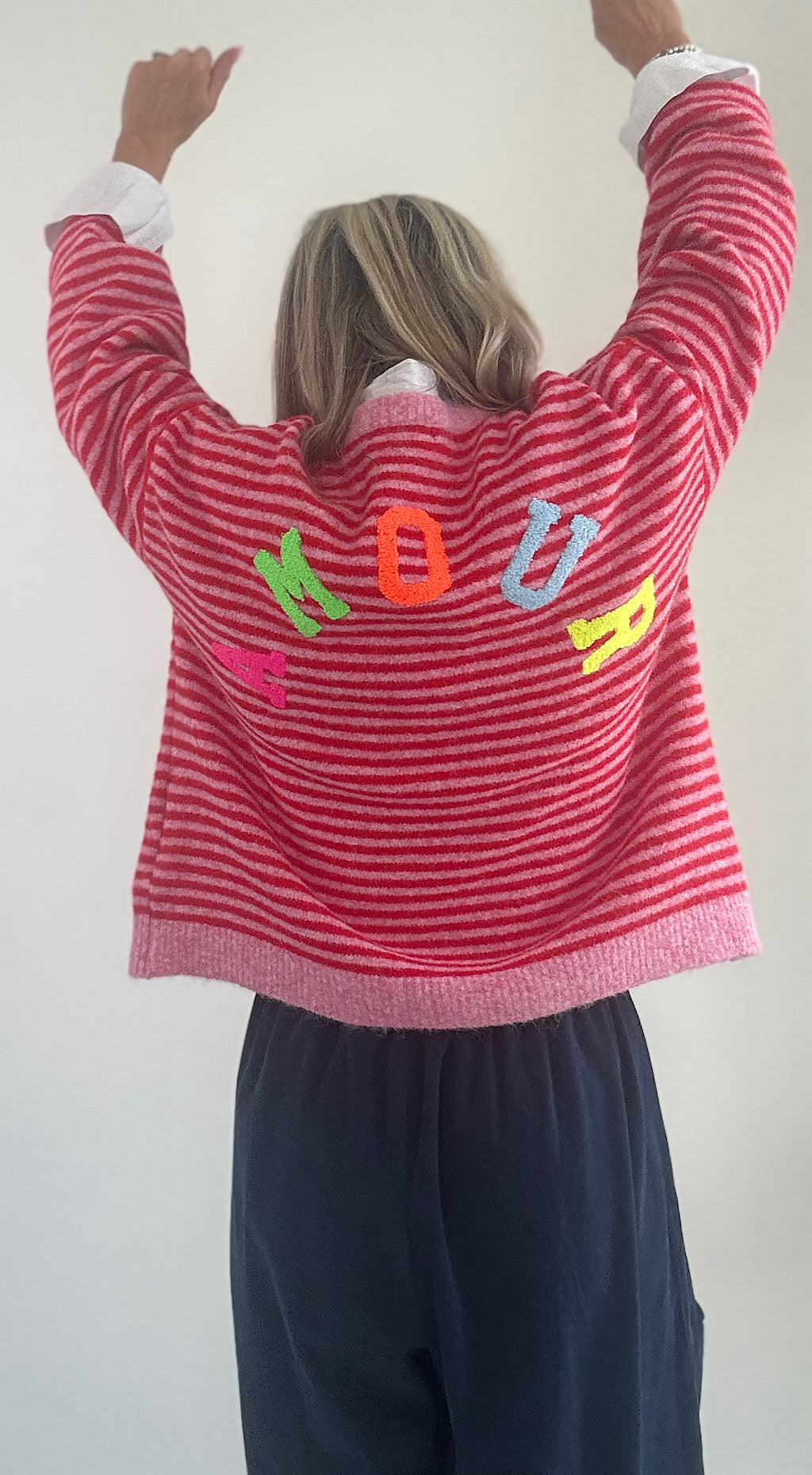 Amour Stripe Soft Knit - pink/red