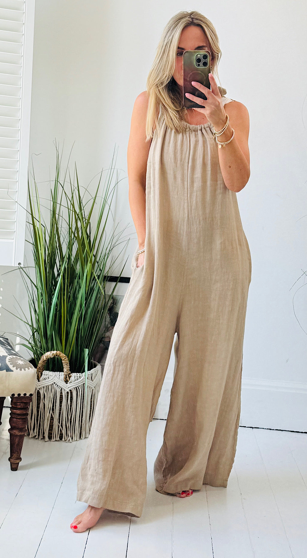 Linen Jumpsuit Mocha