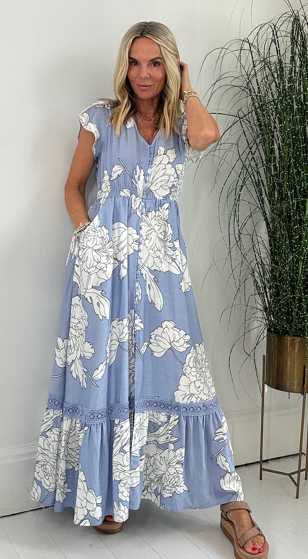 Stella Dress - blue floral