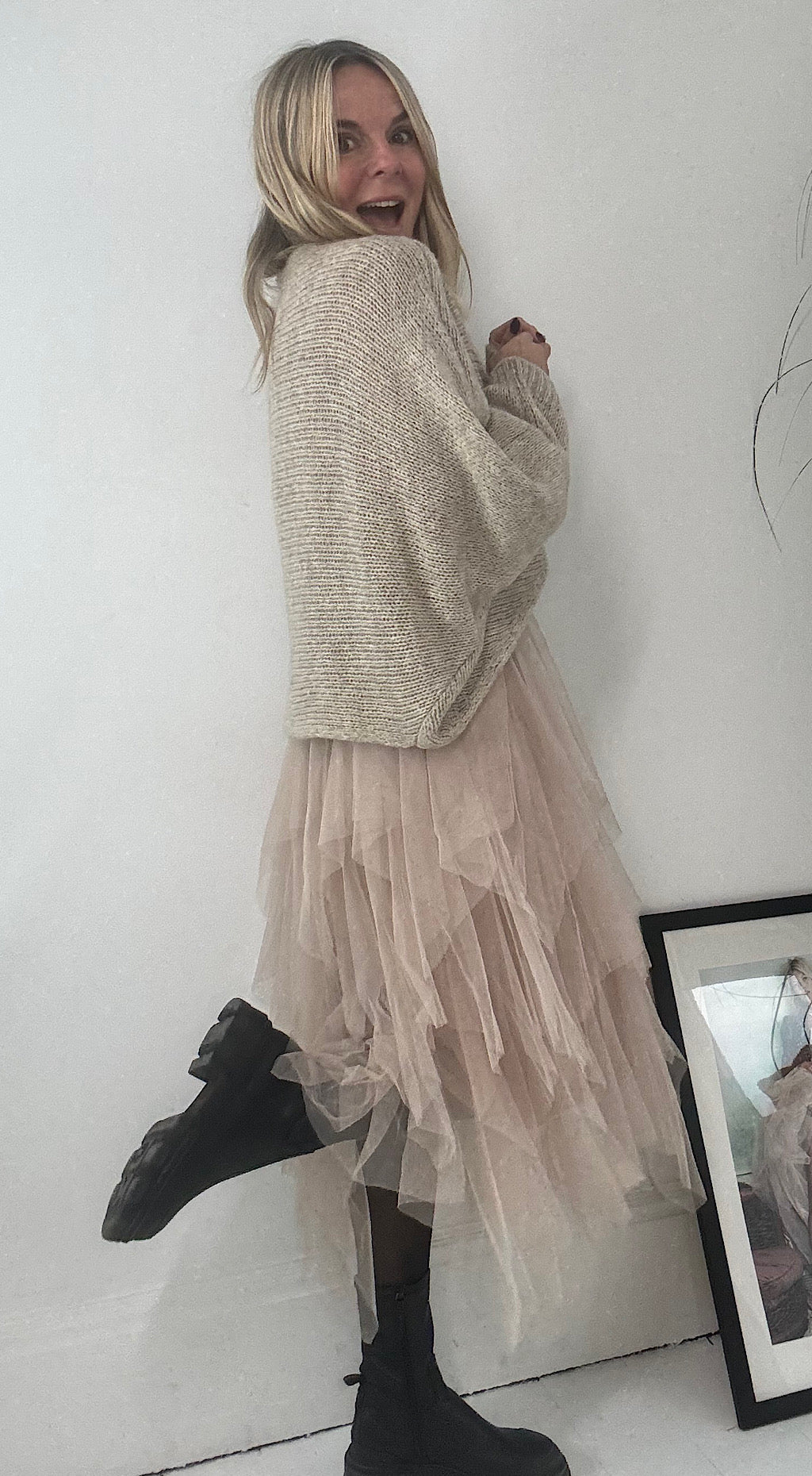 Tulle Jumper Dress Nude