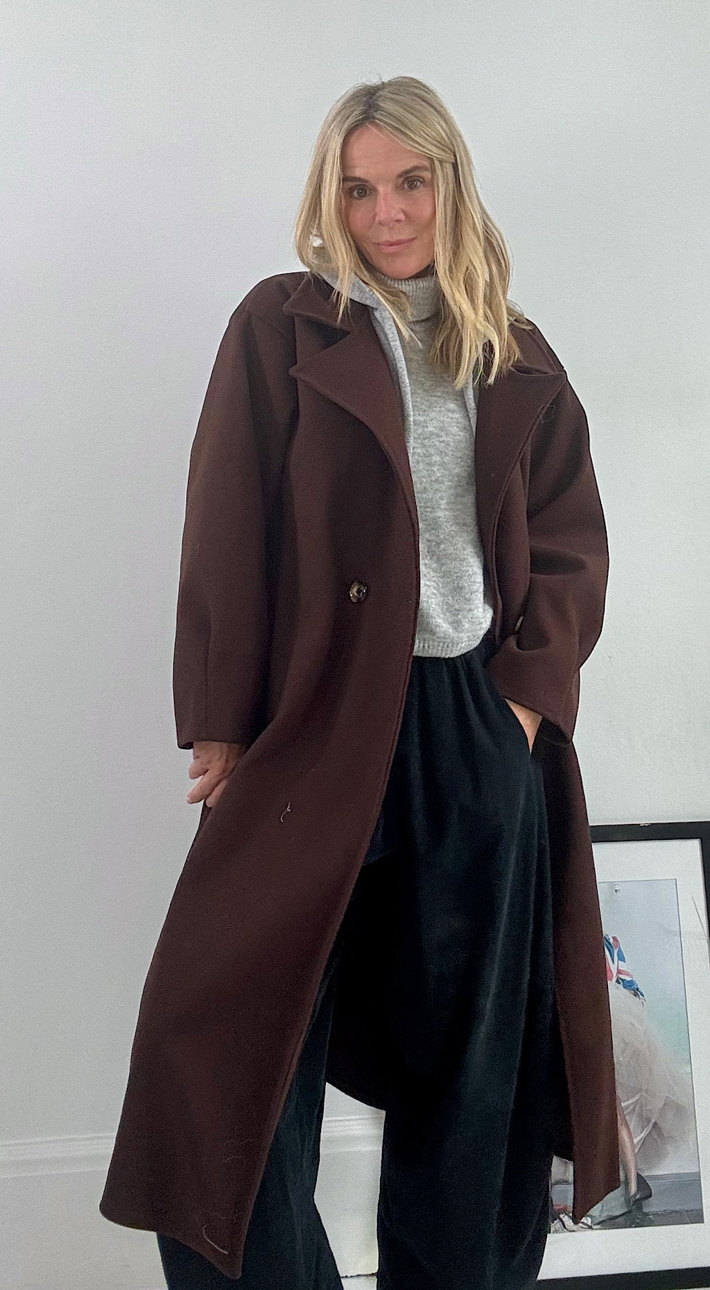 Hooded Duster Coat - Chocolate