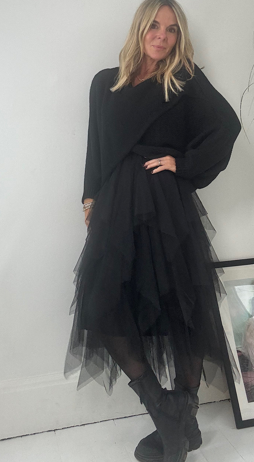 Tulle Jumper Dress Black